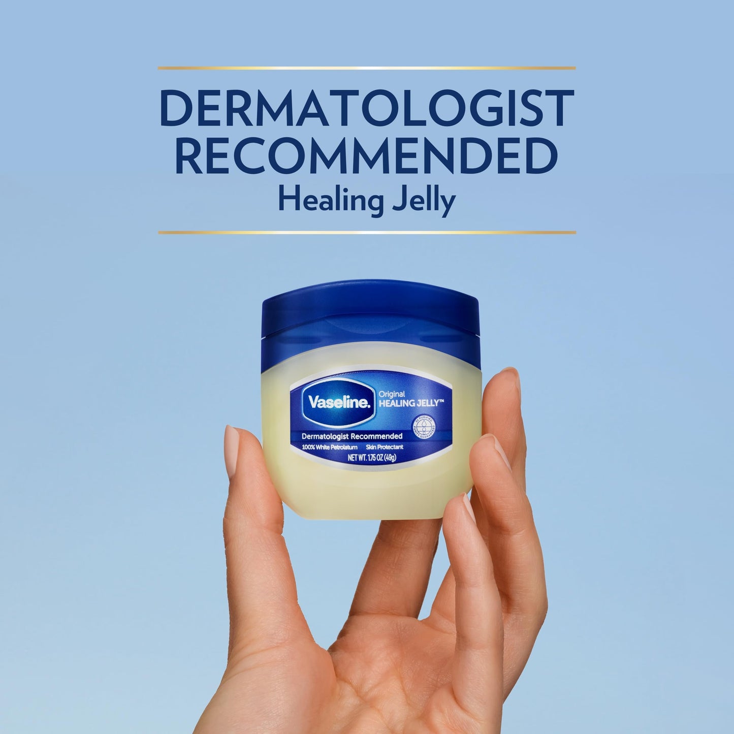 Vaseline Petroleum Jelly Travel-Size 2-Pack – Hypoallergenic Skin Protectant, Unscented Healing Ointment for Beauty & Personal Care, 1.75 Oz Ea