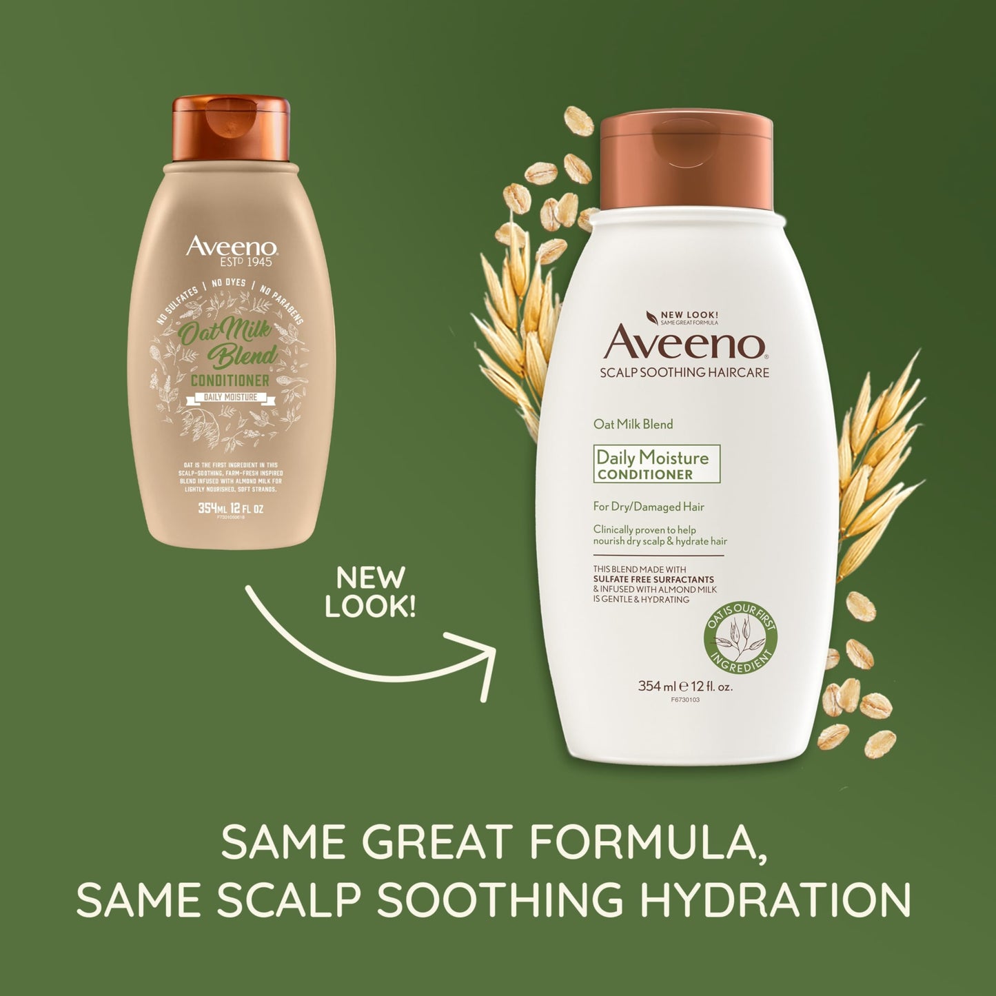 Aveeno Oat Milk Blend Moisturizing Conditioner, Ultra-Hydrating, for Dry, Damaged Hair, 12 fl oz