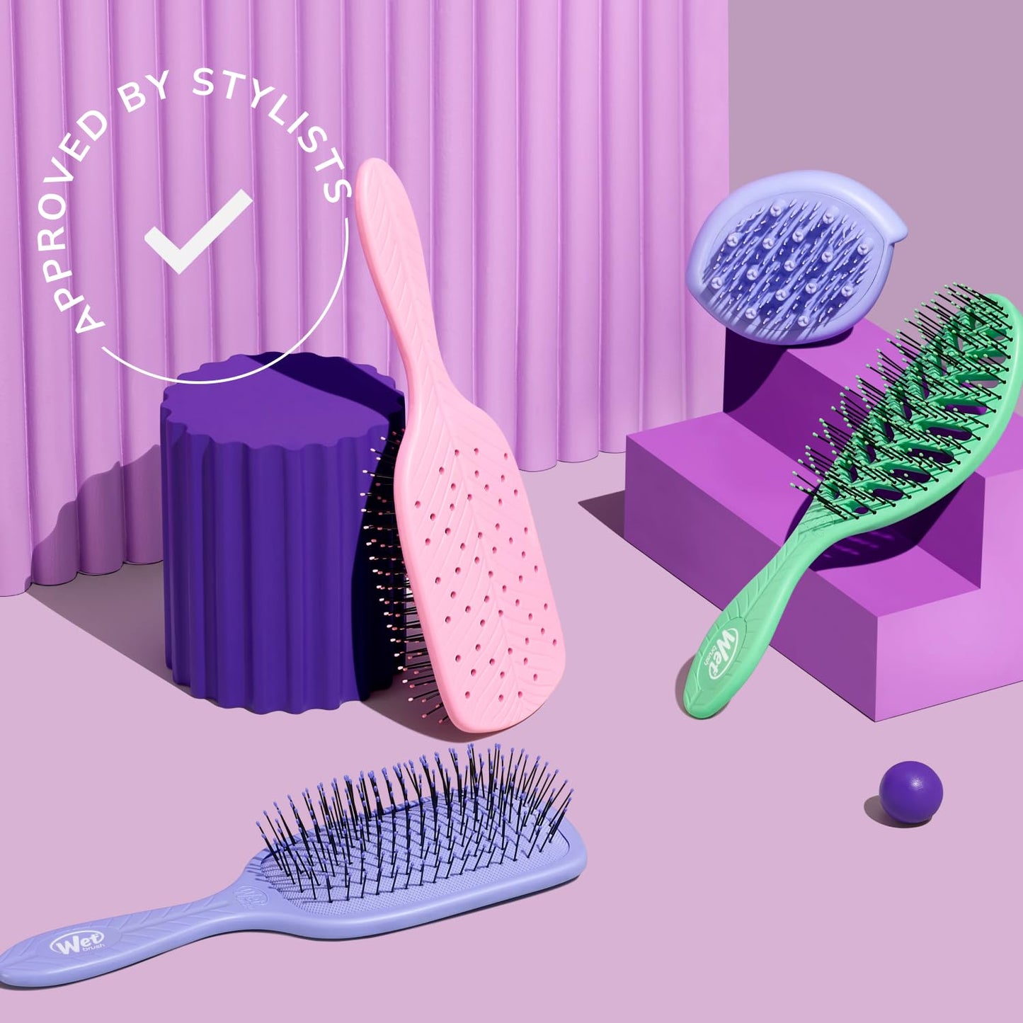 Wet Brush Go Green Curl Detangler, Pale Pink – Ultra-Soft IntelliFlex Bristles for Easy, Pain-Free Detangling – Great for Curly, Wet & Dry Hair