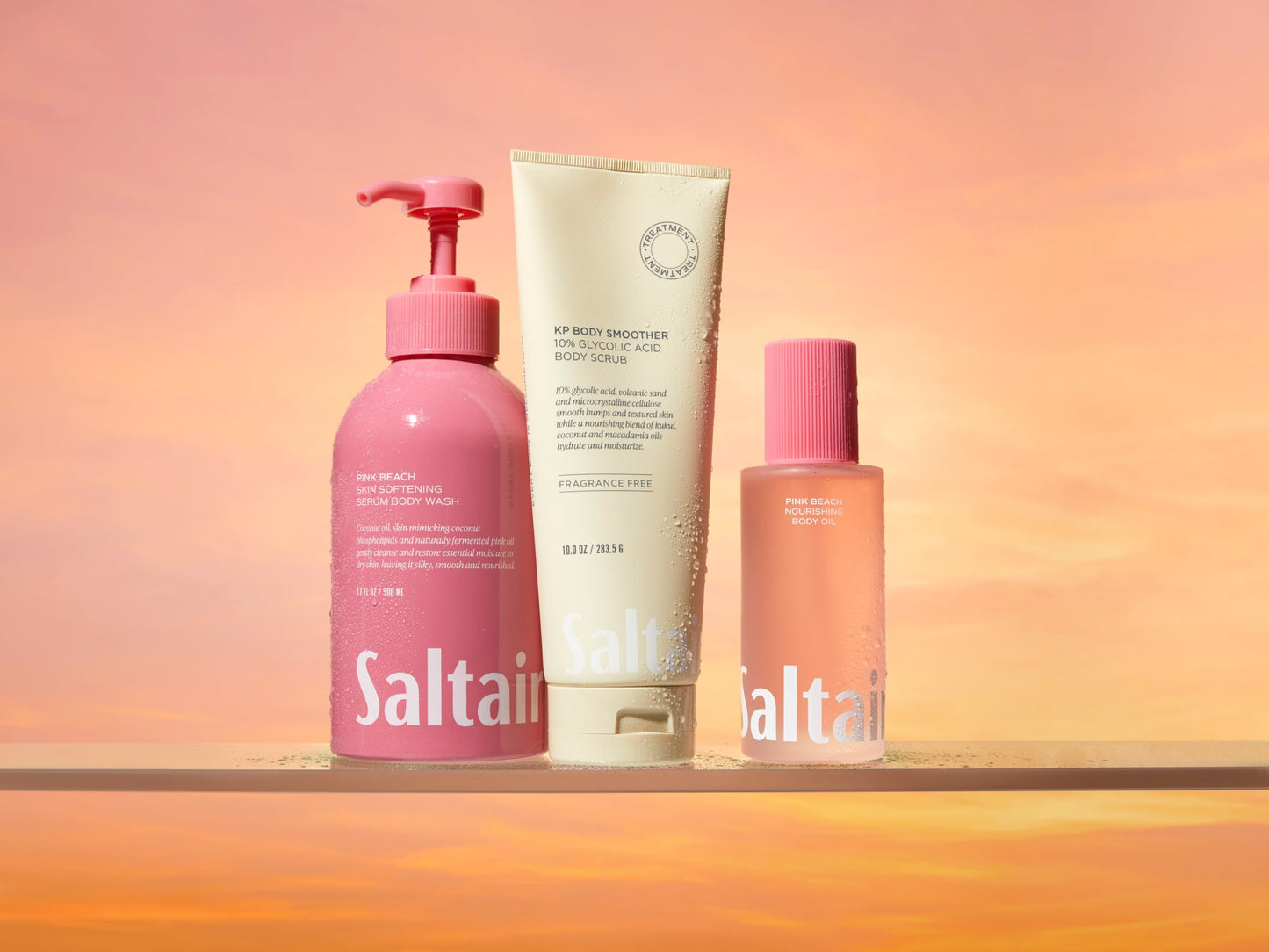 Saltair KP Body Scrub 10% Glycolic Acid with Volcanic Sand & Plant Moisturizers – Fragrance-Free Exfoliator for Rough Skin, 10oz