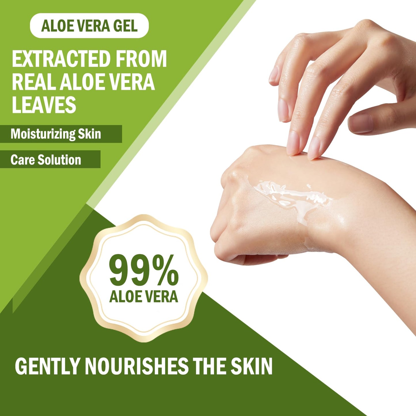 WENJLYJ 99% Organic Aloe Vera Gel – Natural Soothing & Moisturizing Lotion for Face, Body & After Sun Care, Hydrating Skin Cream, 260ml