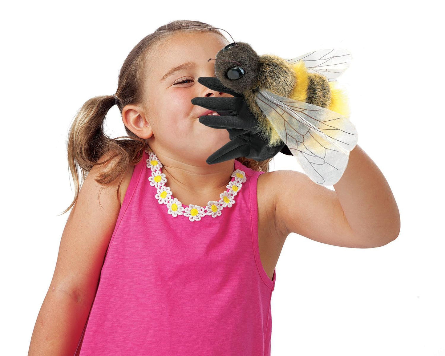 Folkmanis Honey Bee Hand Puppet, Yellow, Black (3028)