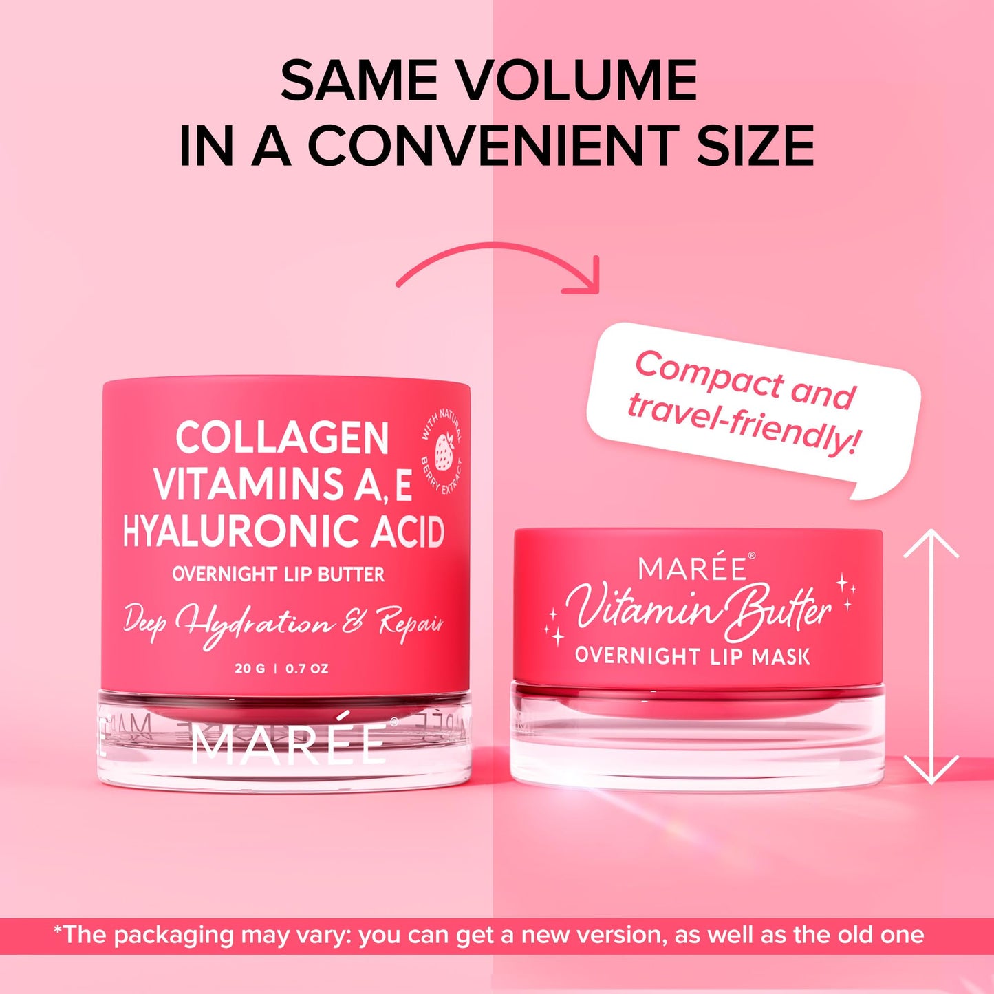 MAREE Overnight Lip Mask – Hydrating Lip Butter with Hyaluronic Acid & Collagen for Very Dry Lips – Lip Repair & Sleeping Treatment