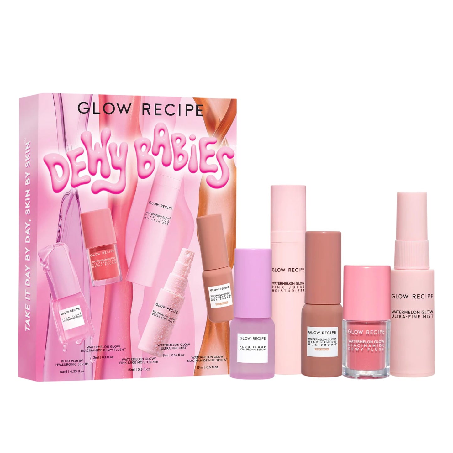 Glow Recipe Dewy Babies Travel Skincare Set - 5 Mini Skincare & Makeup Essentials for Hydration, Glow & Tint