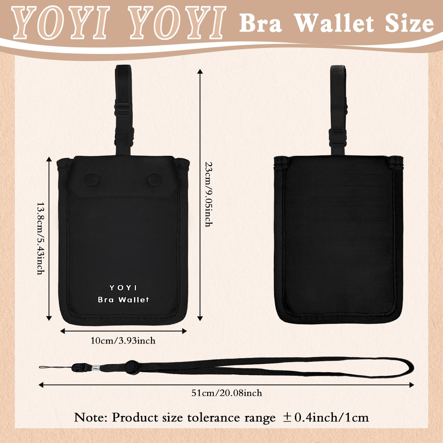 YOYI YOYI Bra Wallet – Hidden Money Pouch with RFID Fabric, Secret Stash Pocket & Neck Strap for Secure Cash, Cards & Valuables