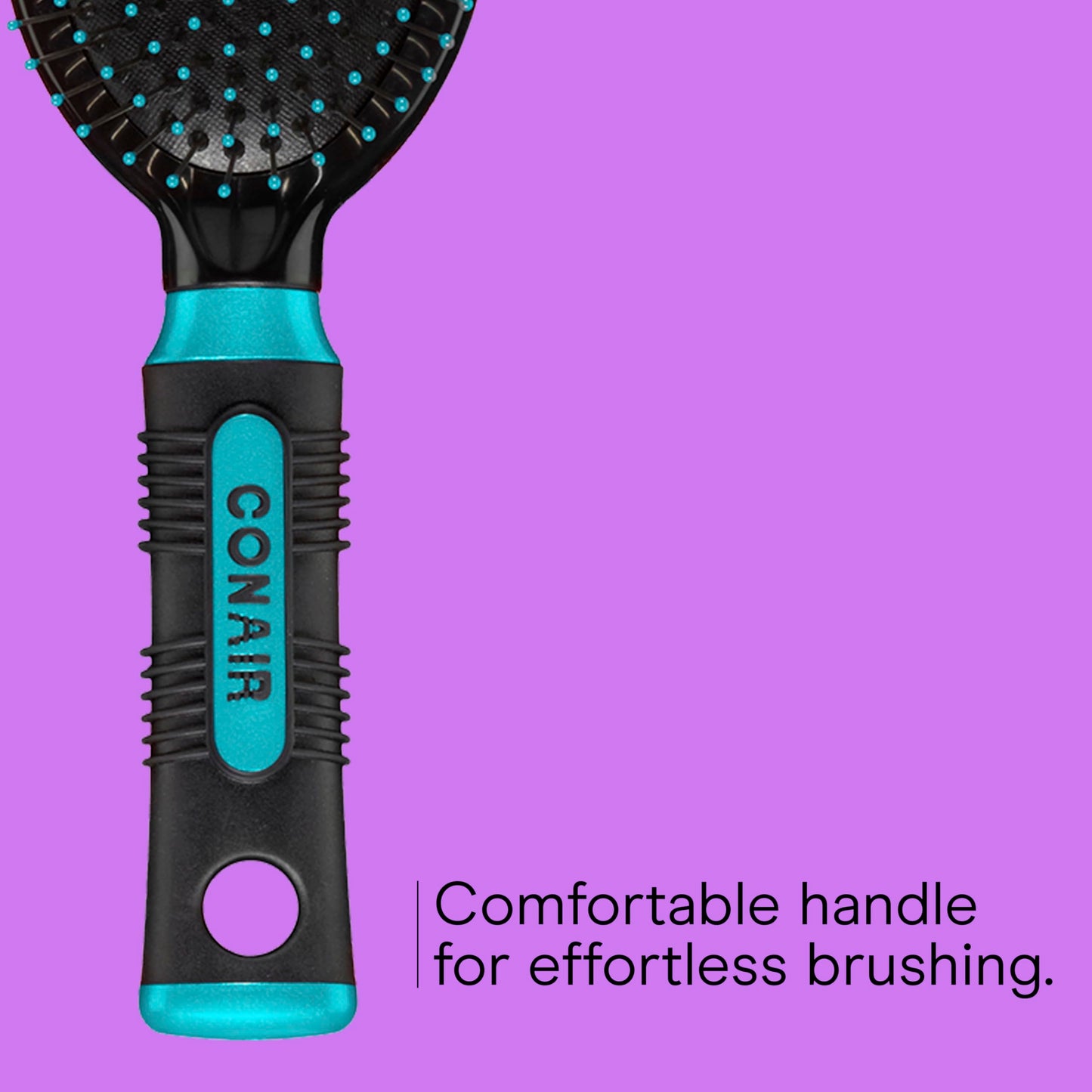Conair Salon Results Hair Brush, Detangling Hair Brush for Men and Women, For All Hair Types, Metal Bristles and Cushion Base