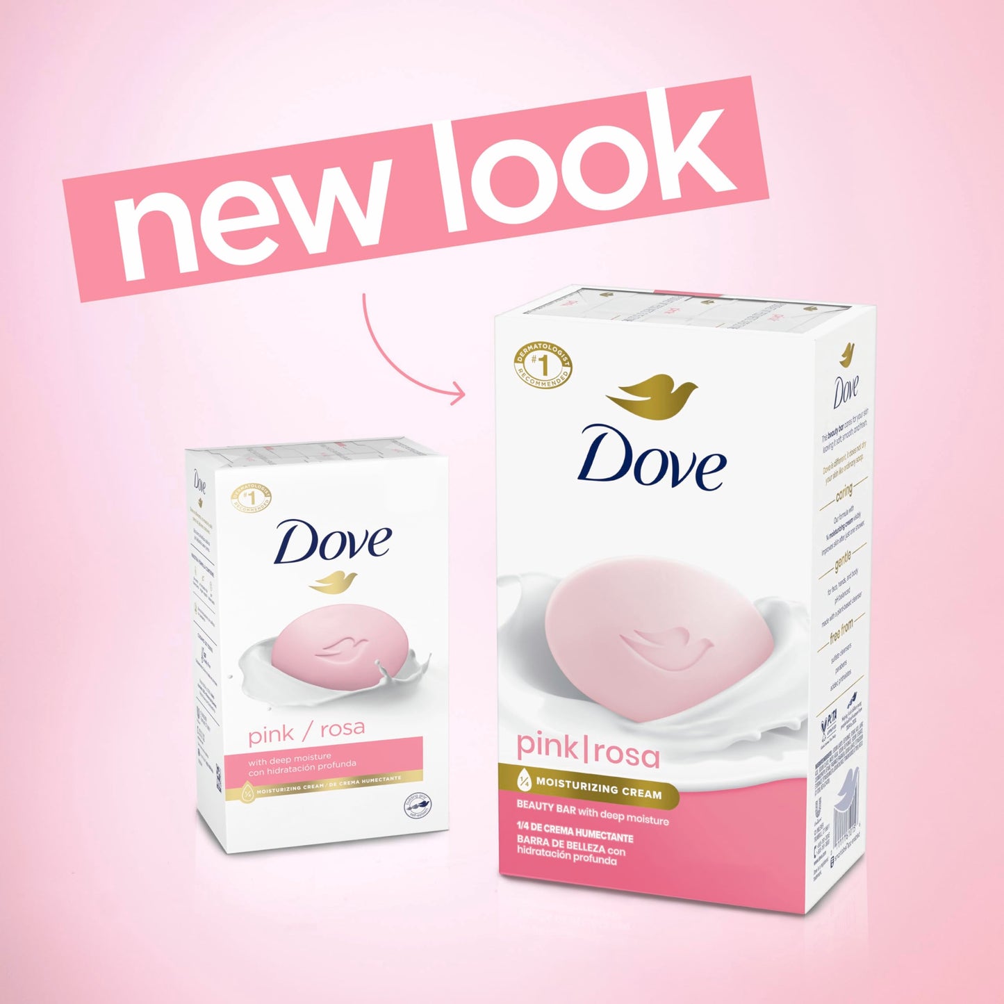 Dove Beauty Bar Soap Pink Rosa 6 Count for Soft, Smooth Skin, Cleans & Moisturizes 3.75 oz