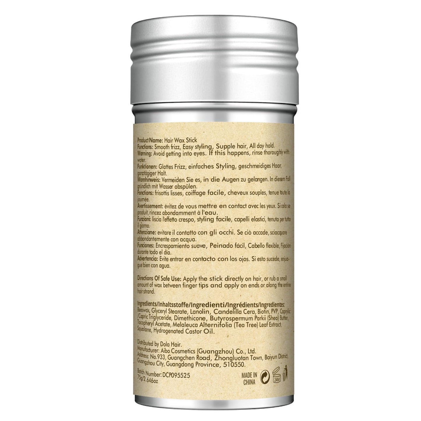 Dolahair Hair Wax Stick - Flyaway Control and Styling Pomade for Kids, Women, and Men - Hair Bun Maker and Accessorie (1 Pack of Wax)