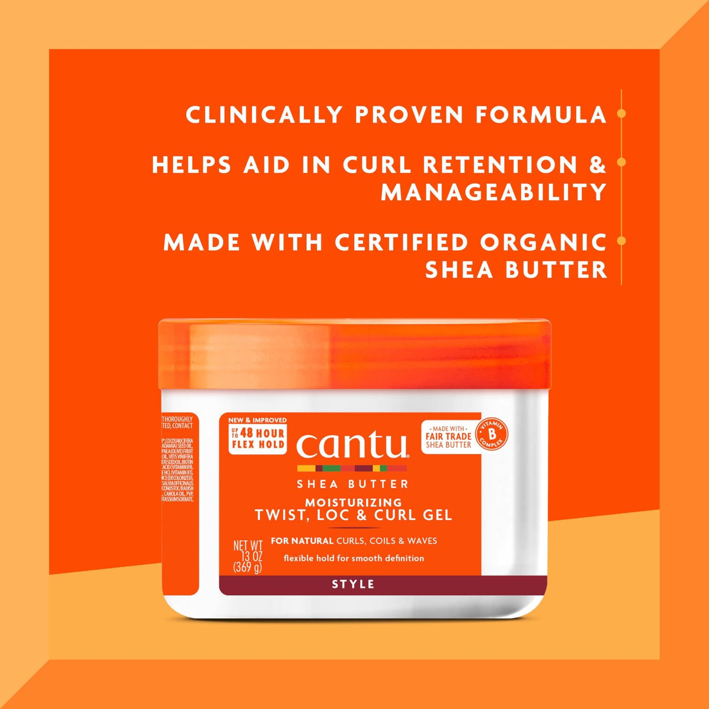 Cantu Moisturizing Twist & Lock Gel with Shea Butter for Natural Hair, 13 oz