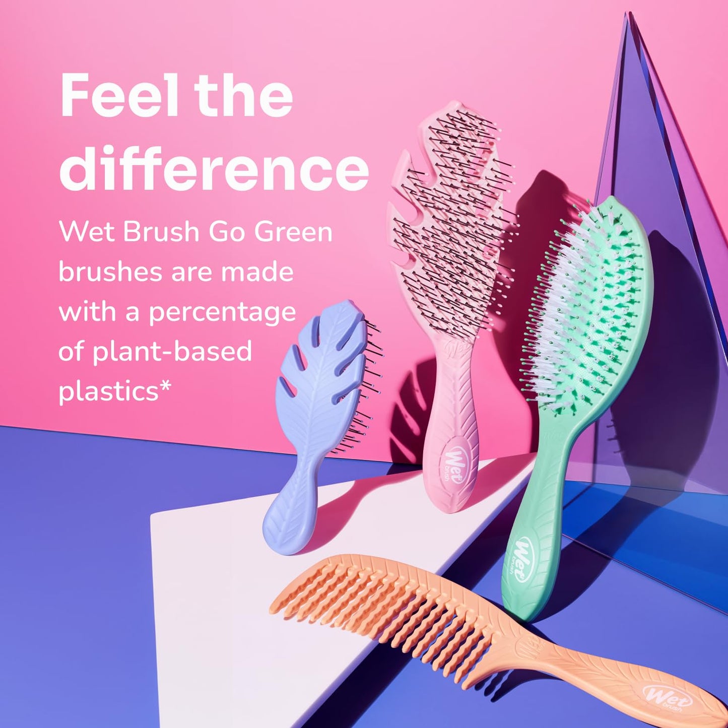 Wet Brush Go Green Mini Detangler - Travel Hair Brush with Ultra-Soft IntelliFlex Bristles - Gently Loosens Knots, Reduces Pain, Breakage & Split Ends