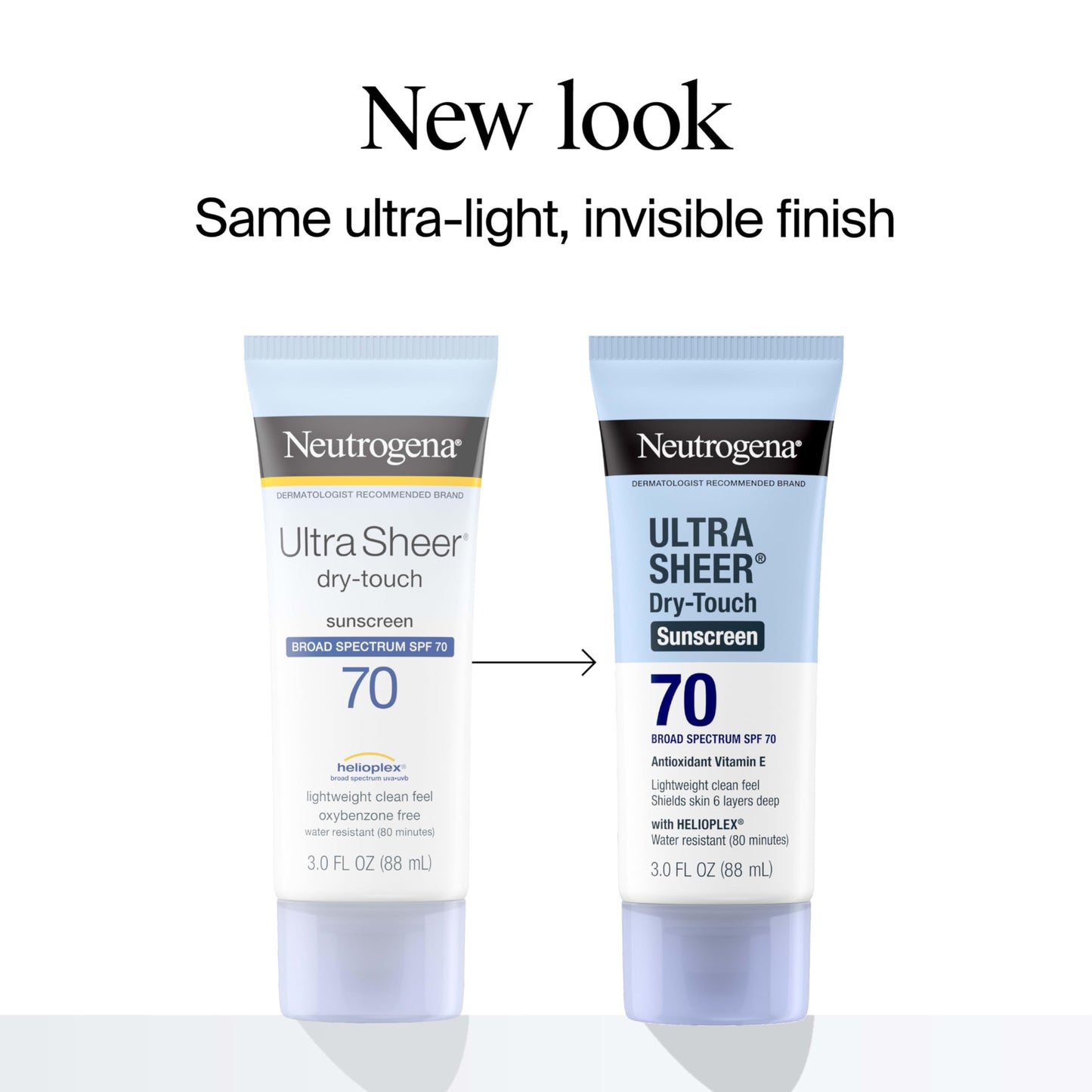 Neutrogena Ultra Sheer Dry-Touch SPF 70 Sunscreen Lotion, Broad Spectrum, Water Resistant 80 Min, Oil-Free, Matte Finish, Travel 3oz