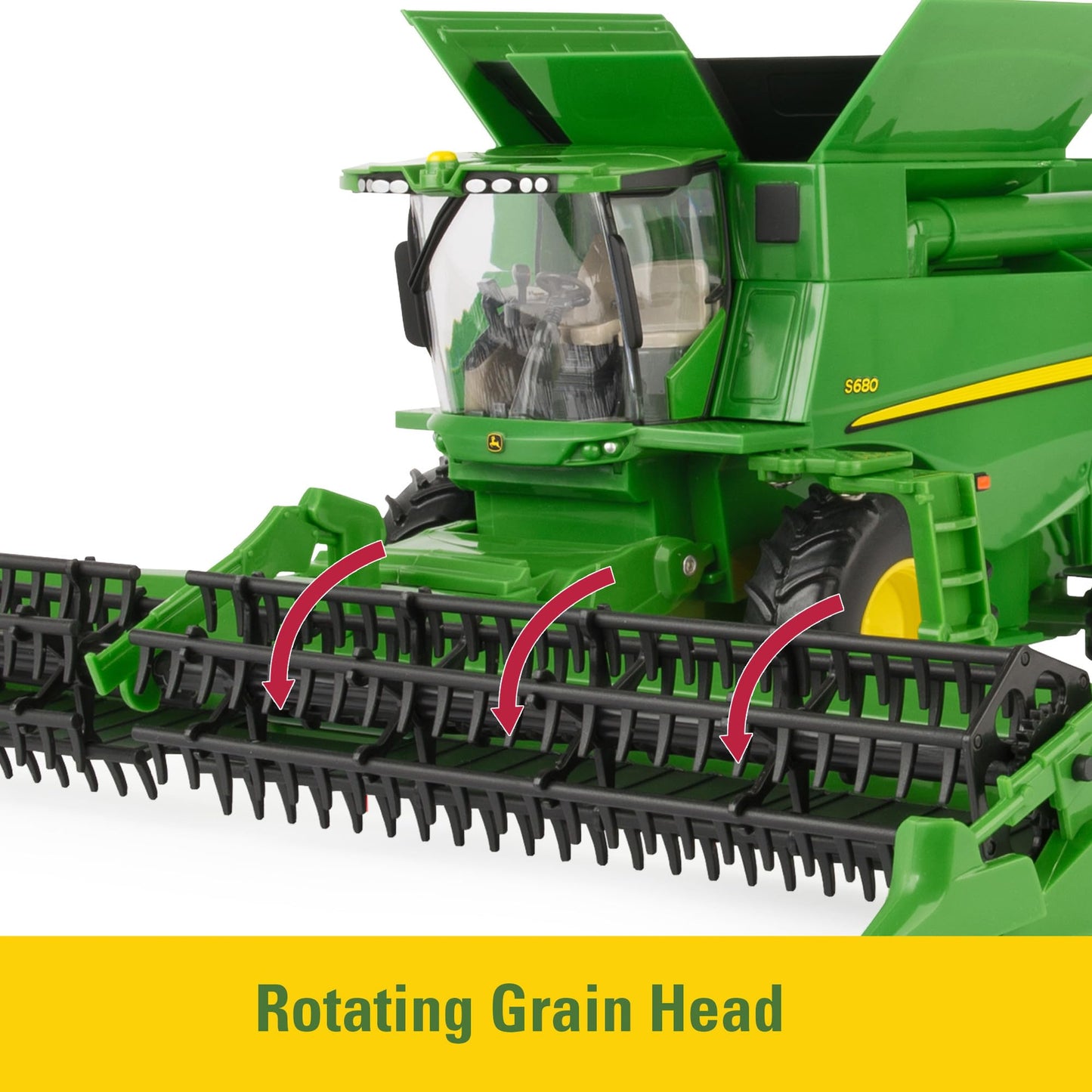 John Deere 1/32 Scale S780 Combine with Grain Head 7290R Tractor Grain Cart Set