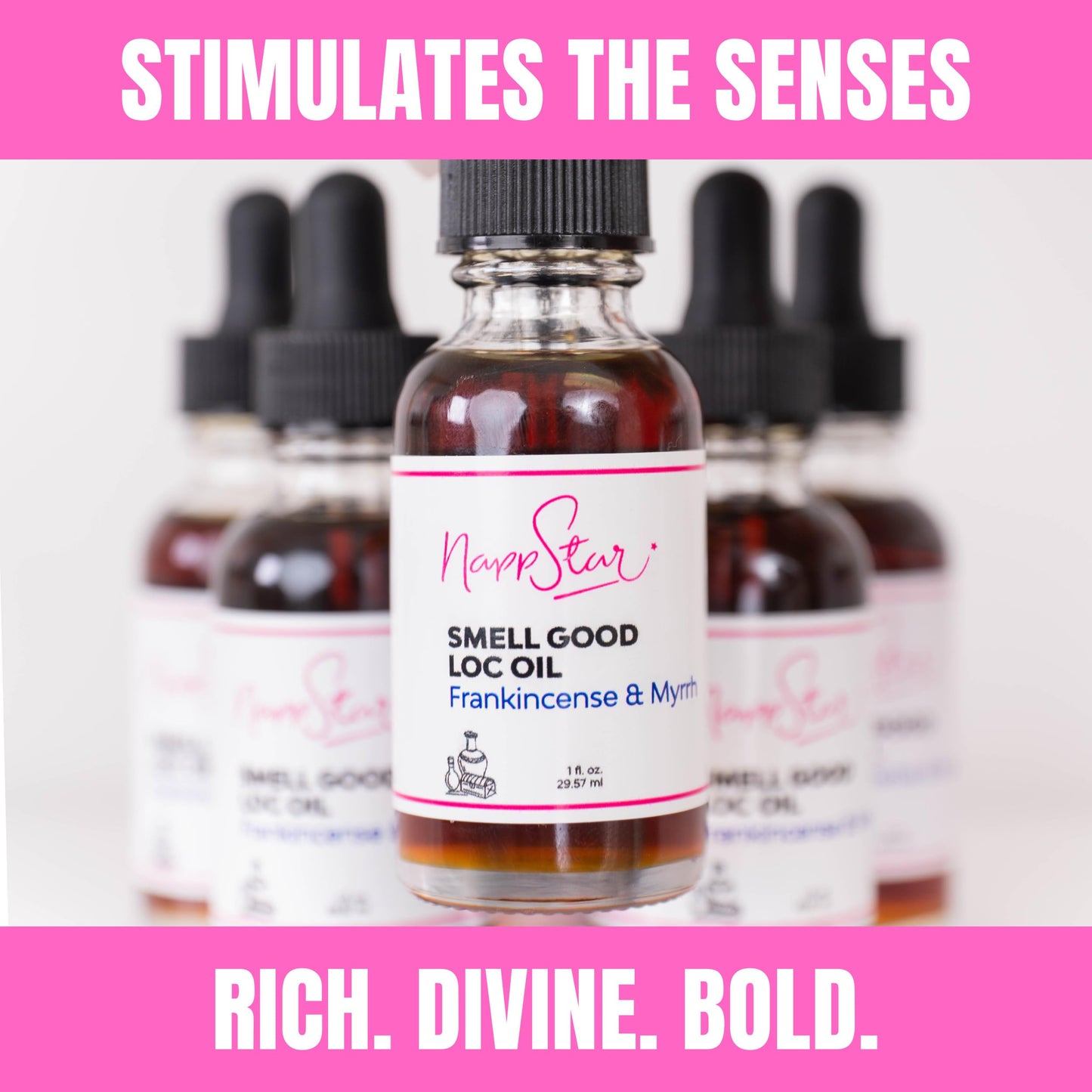 NappStar Frank & Myrrh Scented Smell Good Loc Oil, Aromatic Hair Fragrance for Dreadlocks and Natural Textured Hair, 1 Fl Oz