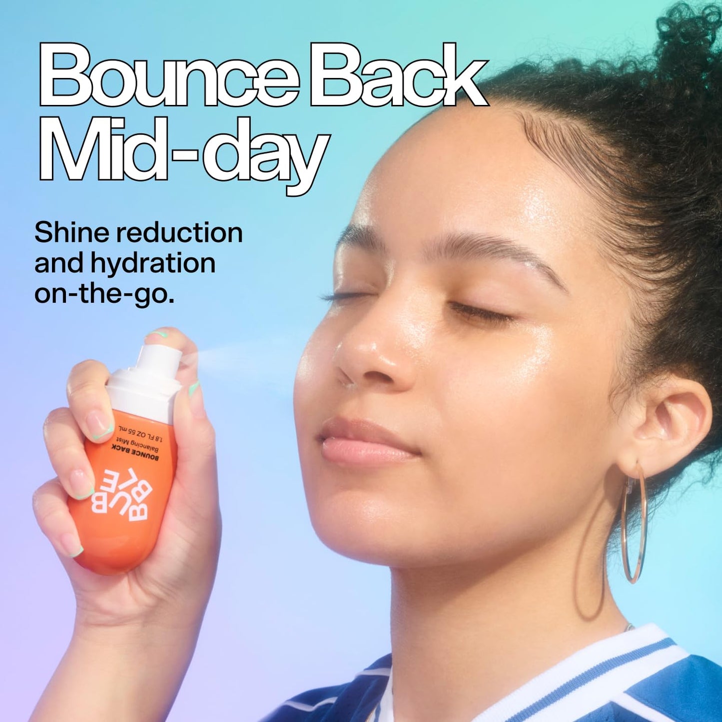 Bubble Skincare Bounce Back Hydrating Toner Spray – Niacinamide & Willow Bark, Pore-Minimizing, Balancing, Mattifying, 55ml