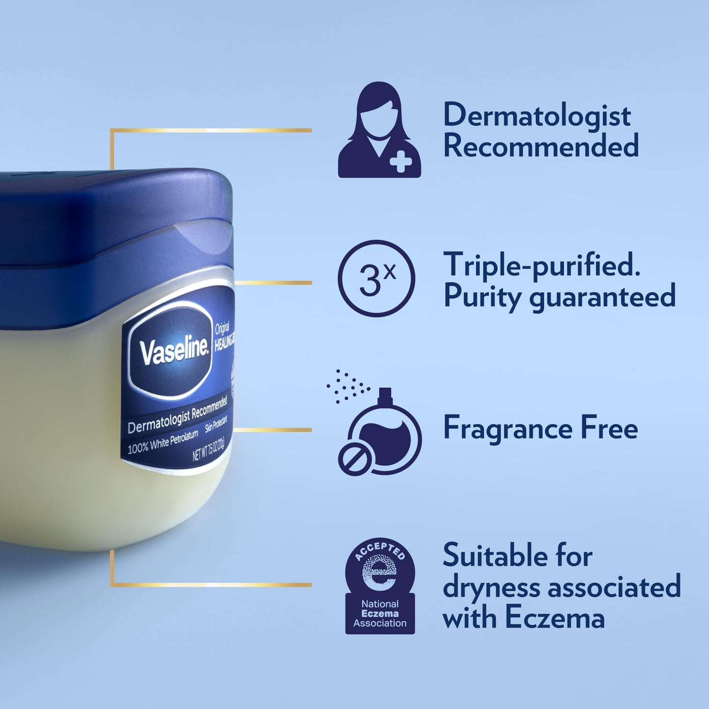 Vaseline Petroleum Jelly Travel-Size 2-Pack – Hypoallergenic Skin Protectant, Unscented Healing Ointment for Beauty & Personal Care, 1.75 Oz Ea