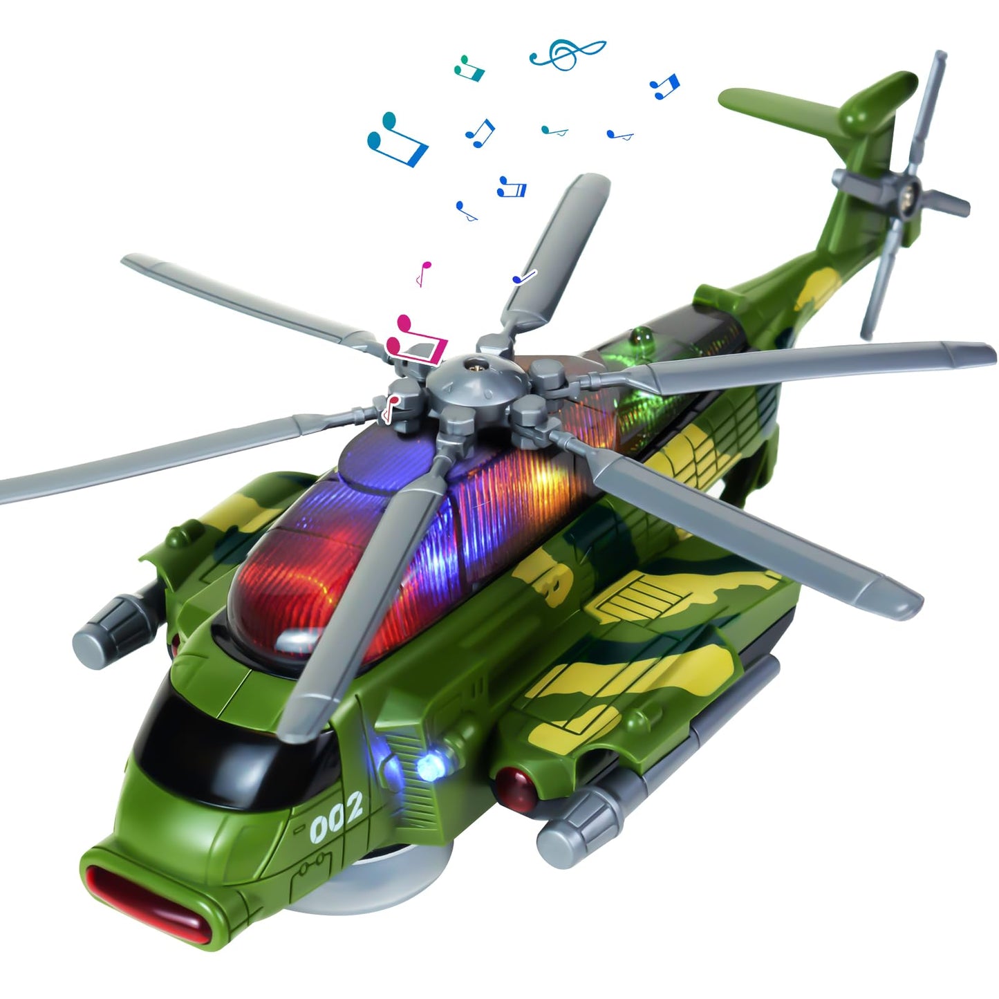 Bloolilies Bump & Go Helicopter & Airplane Toy for Toddlers, Kids 1-7, with Lights & Music – Birthday Gift for Boys & Girls