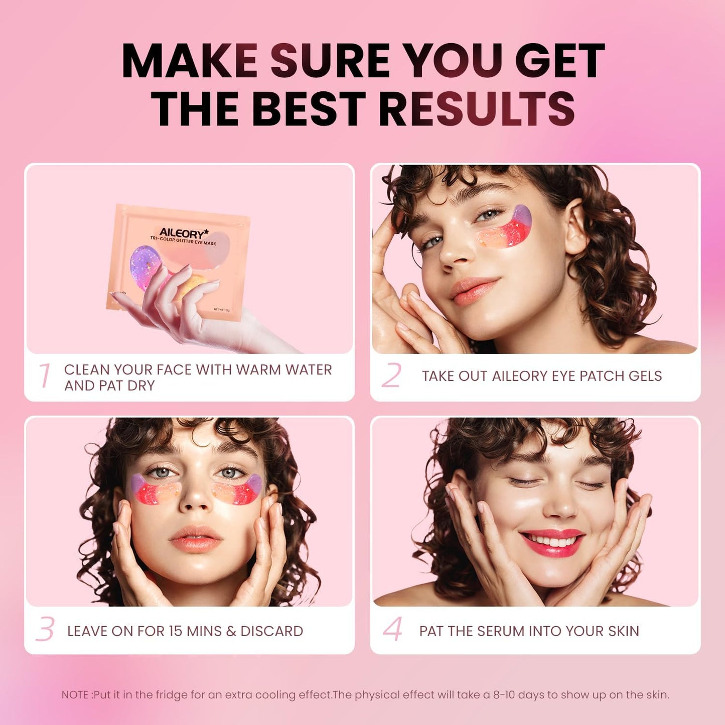 AILEORY Tri-Color Glitter Under Eye Patches, 24 Pairs – Gel Pads for Dark Circles, Puffy Eyes, Wrinkles & Under Eye Bags