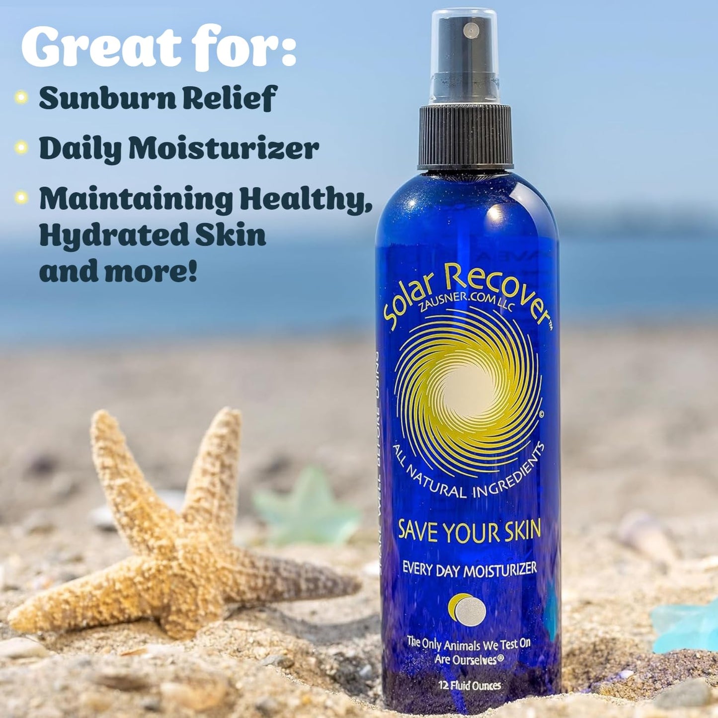 Solar Recover After Sun Moisturizing Spray 12oz – Hydrating Body & Face Mist with Vitamin E & Calendula, 2460 Sprays, Made in USA