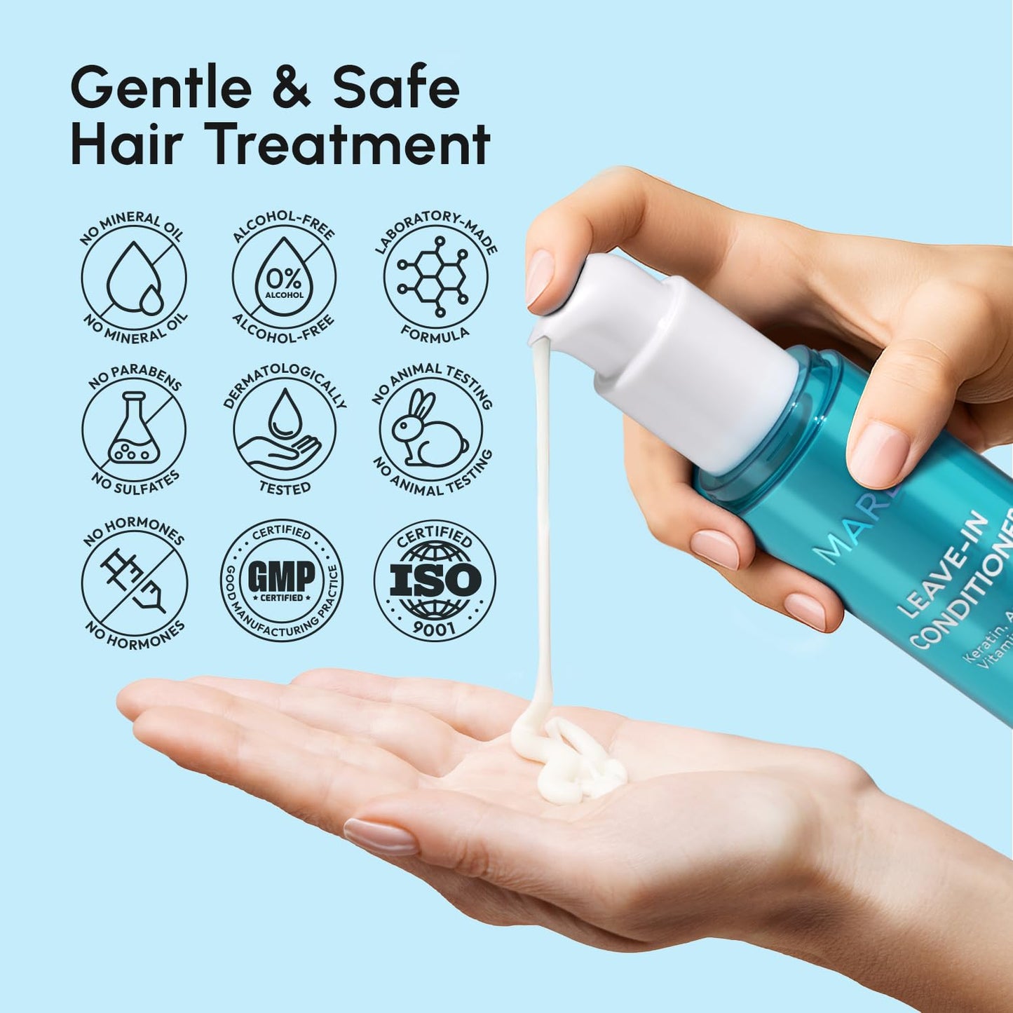 MAREE Leave-In Conditioner Spray with Keratin & Argan Oil – Hydrating Repair for Dry, Damaged, Curly Hair – Lightweight Moisturizer for Men & Women