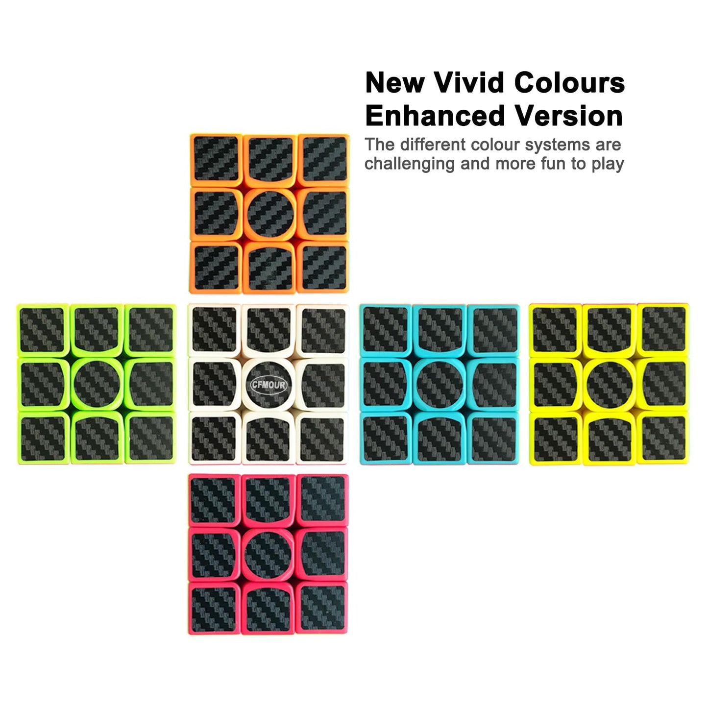 CFMOUR Original Speed Cube 3x3x3, Fast Magic Cube for Kids, Smooth Carbon Fiber Cubes, Puzzle Toys