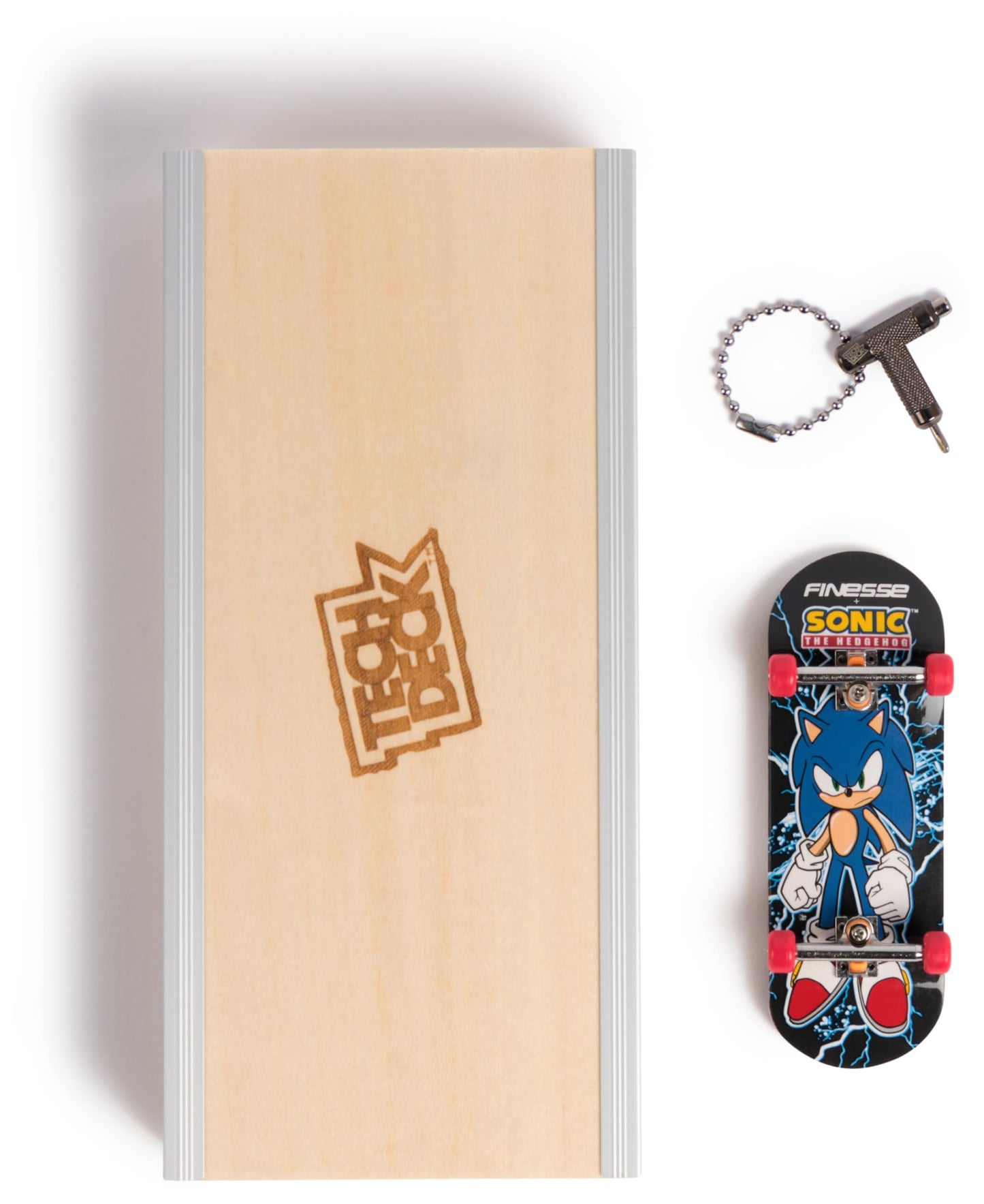 TECH DECK Finesse X Sonic The Hedgehog Pro Series Fingerboard with Storage Display – Authentic Mini Skateboard Toy for Kids 6+