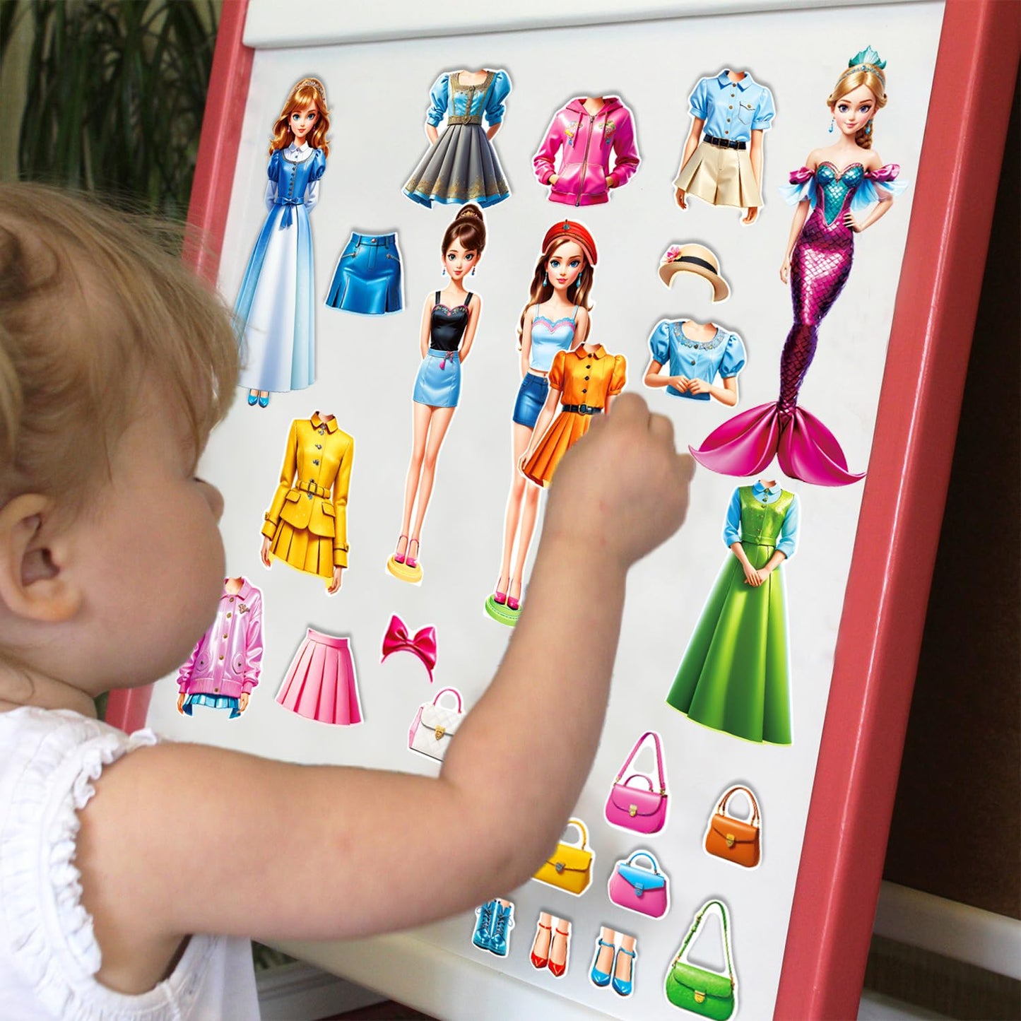 Magnetic Dress-Up Princess Dolls for Girls – Travel-Friendly Magnet Paper Dolls, Creative Learning & Imaginative Play, Birthday Gift