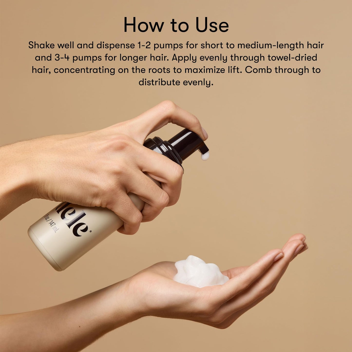 Odele Volumizing Foam Hair Styler for Heat Protection, Added Lift, and Straight to Wavy or Fine to Medium Hair Types, 5 Fl Oz