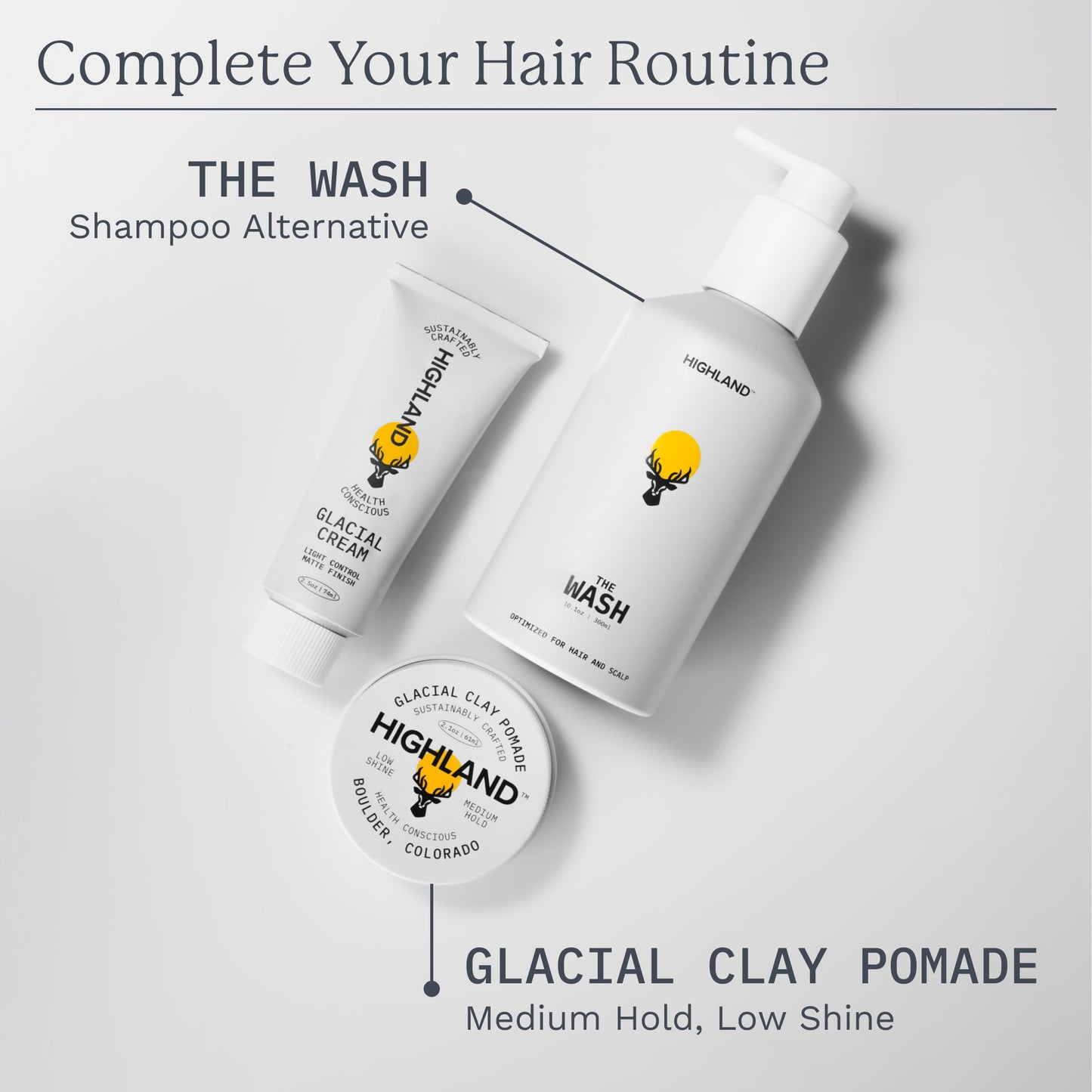 Highland Glacial Cream 2.5 oz โ Multi-Use Hair Styling Cream to Smooth, De-Frizz, Texturize & Enhance Curls โ Natural, Plant-Derived Formula for All Hair Types