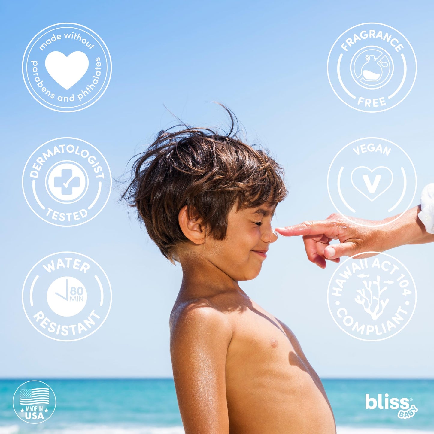 Bliss Baby Sunscreen SPF 50 – Mineral Lotion with Zinc Oxide, Hypoallergenic, Vegan, Non-Toxic, Water-Resistant for Sensitive Skin