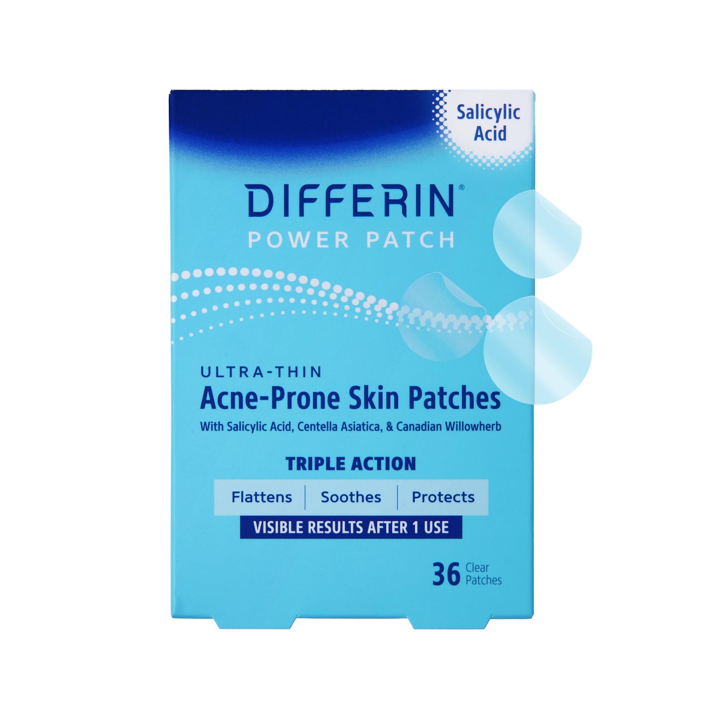 Differin Acne Patches with Salicylic Acid & Centella – Fast Triple Action Pimple Patch for Day & Night, Dermatologist Tested, 36 Count