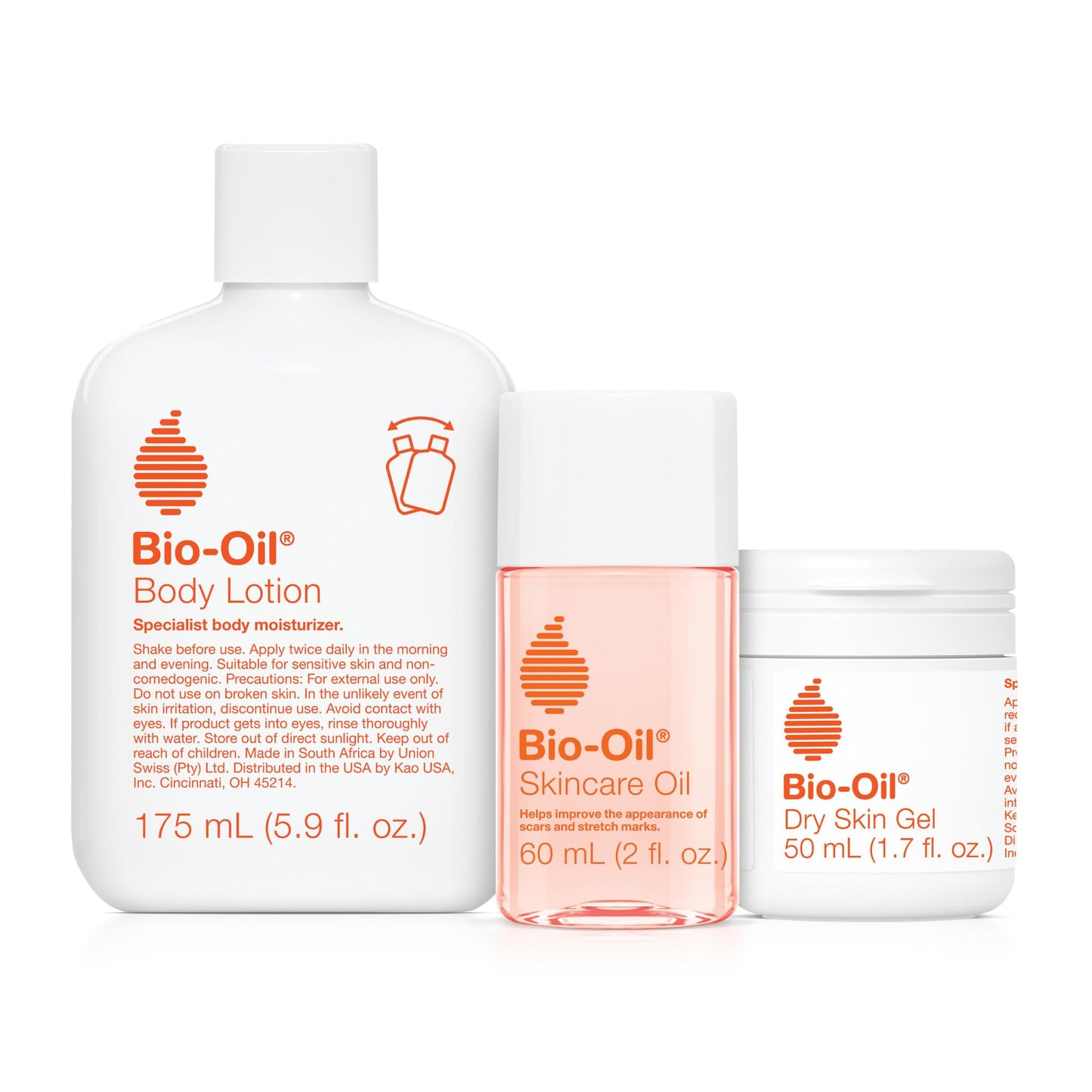 Bio-Oil 3-Pc Travel Skincare Set for Scars, Stretch Marks & Dry Skin – Oil, Gel & Body Lotion, Pregnancy & Maternity Friendly