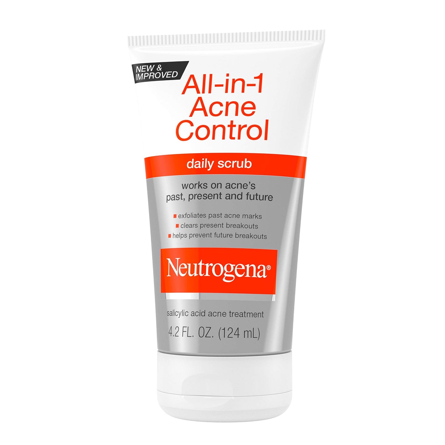 Neutrogena All-In-1 Acne Control Daily Face Scrub to Exfoliate and Treat Acne, Salicylic Acid Acne Treatment, 4.2 fl. oz