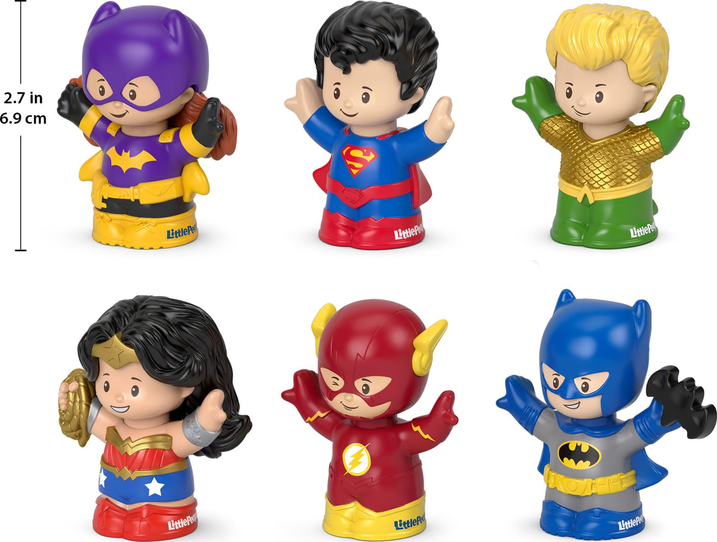 Fisher-Price Little People DC Super Friends Toddler Figure Pack, 6 Crime-Fighting Characters for Pretend Play, 18+ Months