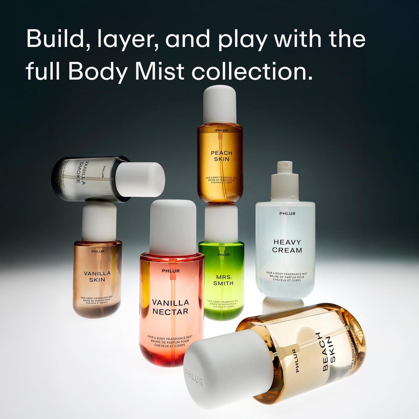 PHLUR Paradise Skin Travel Set – Body Mist Gift Trio with Peach Skin, Vanilla Skin & Beach Skin – Travel Size Hair & Body Fragrance (3 x 3 fl oz)