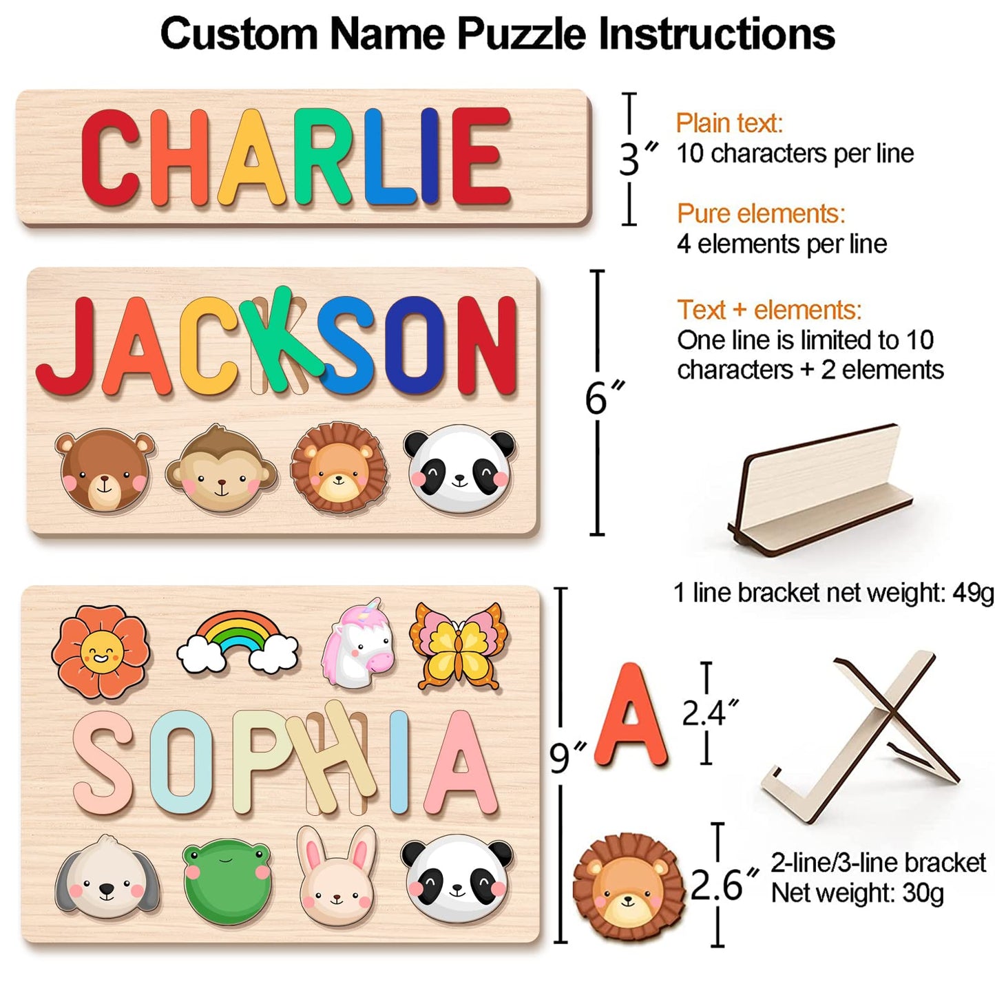 Personalized Name Puzzle for Kids – Custom Baby Toy, 1st Birthday & Christmas Gift for Boys & Girls, Nursery Learning Toy