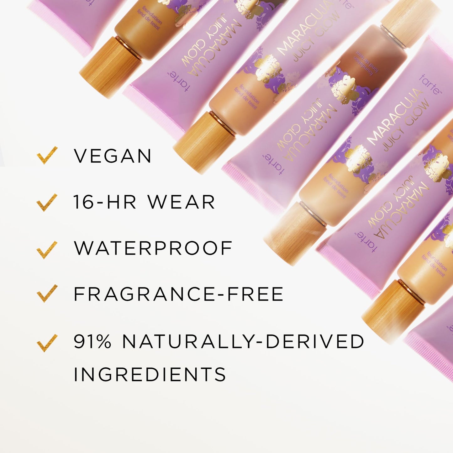 tarte Maracuja Juicy Glow Tint – Lightweight Tinted Moisturizer with Hyaluronic Acid & Antioxidants, Buildable Coverage, Waterproof, Vegan