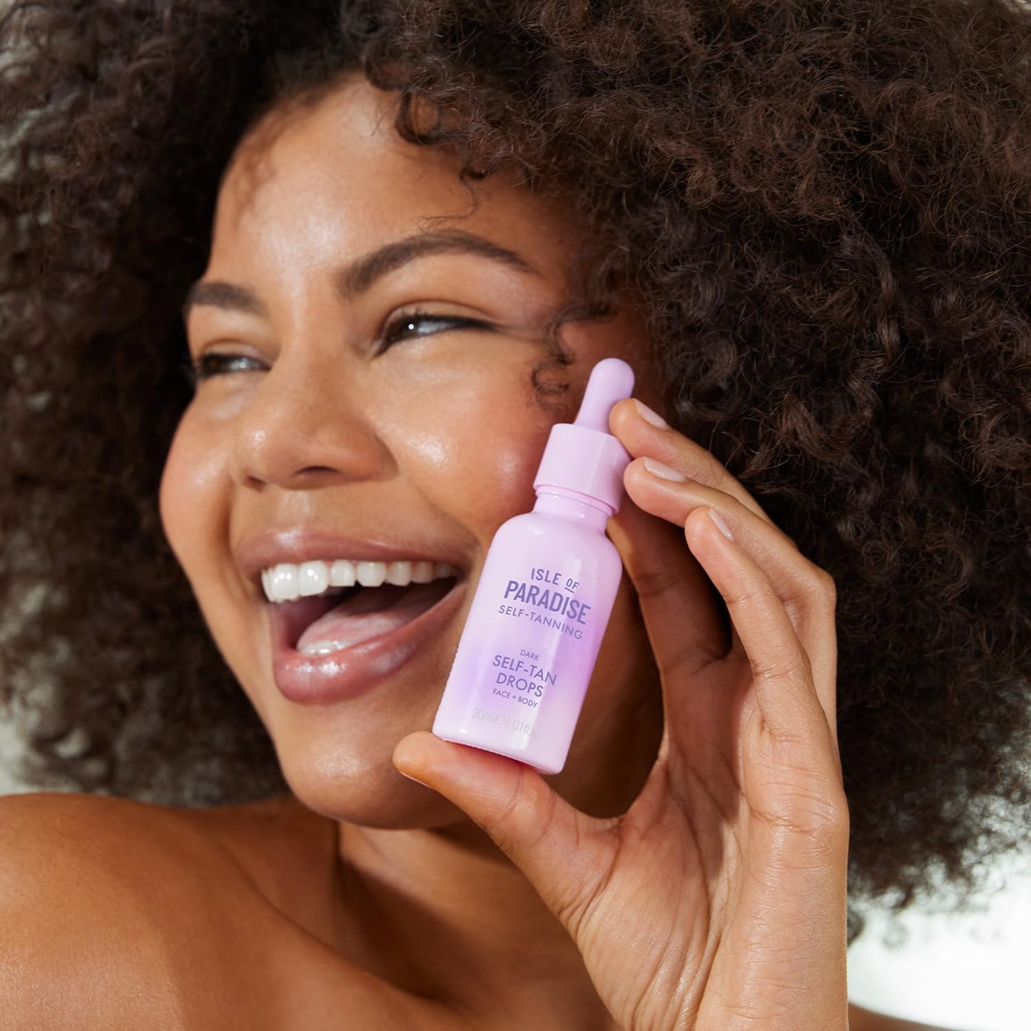 Isle of Paradise Self Tanning Drops - Dark Shade for Face & Body - Customizable Glow, Evens Skin Tone, Vegan & Cruelty-Free Self Tanner, 30mL