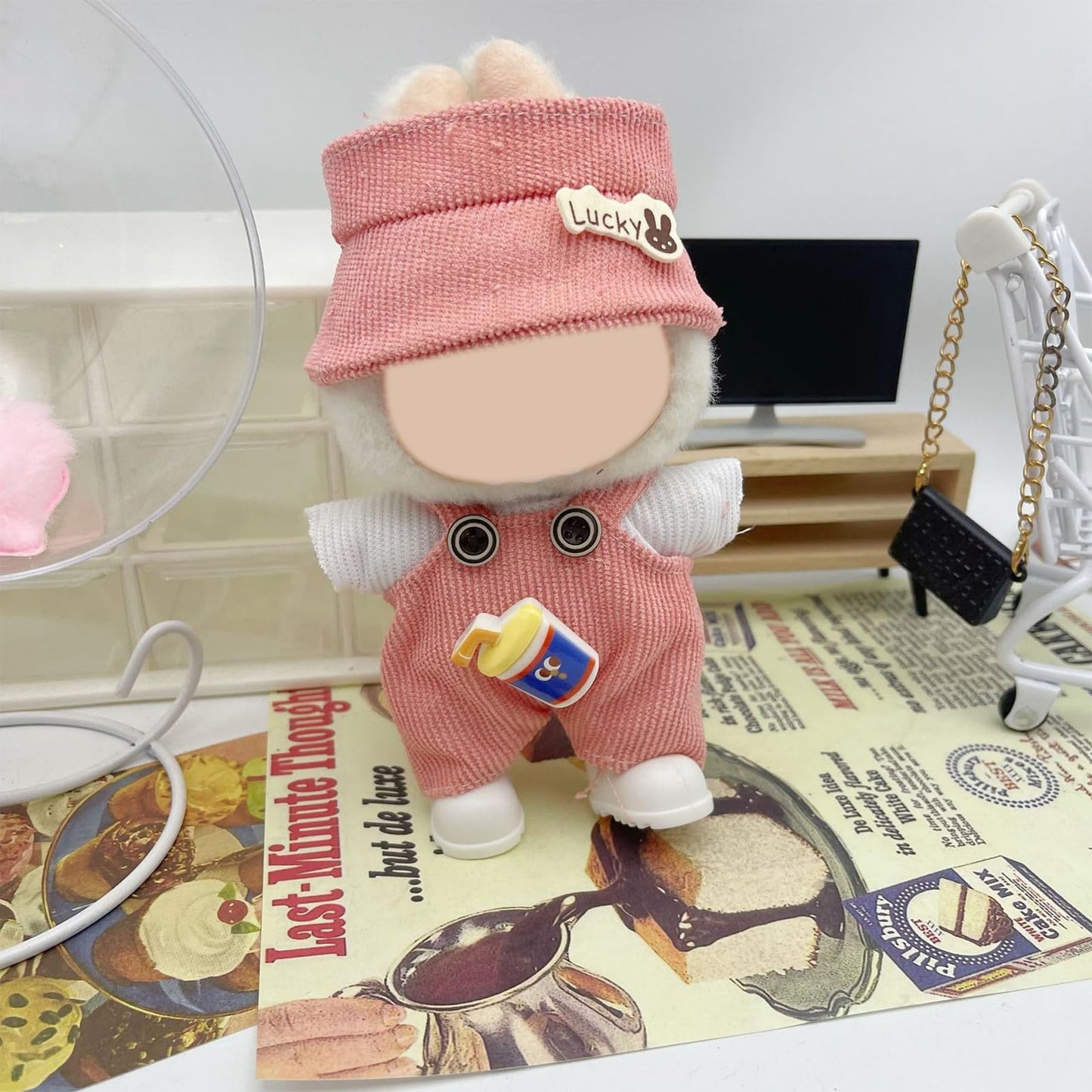 6-Pack 17cm Doll Clothes Set with Hats & Accessories – Luxury Designer Outfits for Dress-Up, Cute Unique Style (Dolls Not Included)