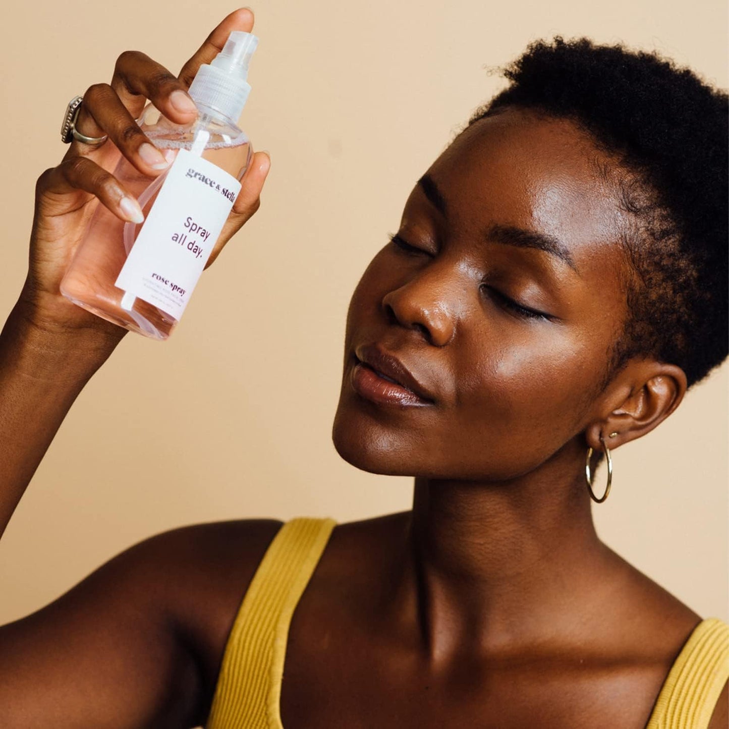 grace & stella Rose Water Facial Spray (240ml) – Award-Winning Hydrating Toner & Mist – Vegan Rosewater Hydrosol for Glowing, Refreshed Skin