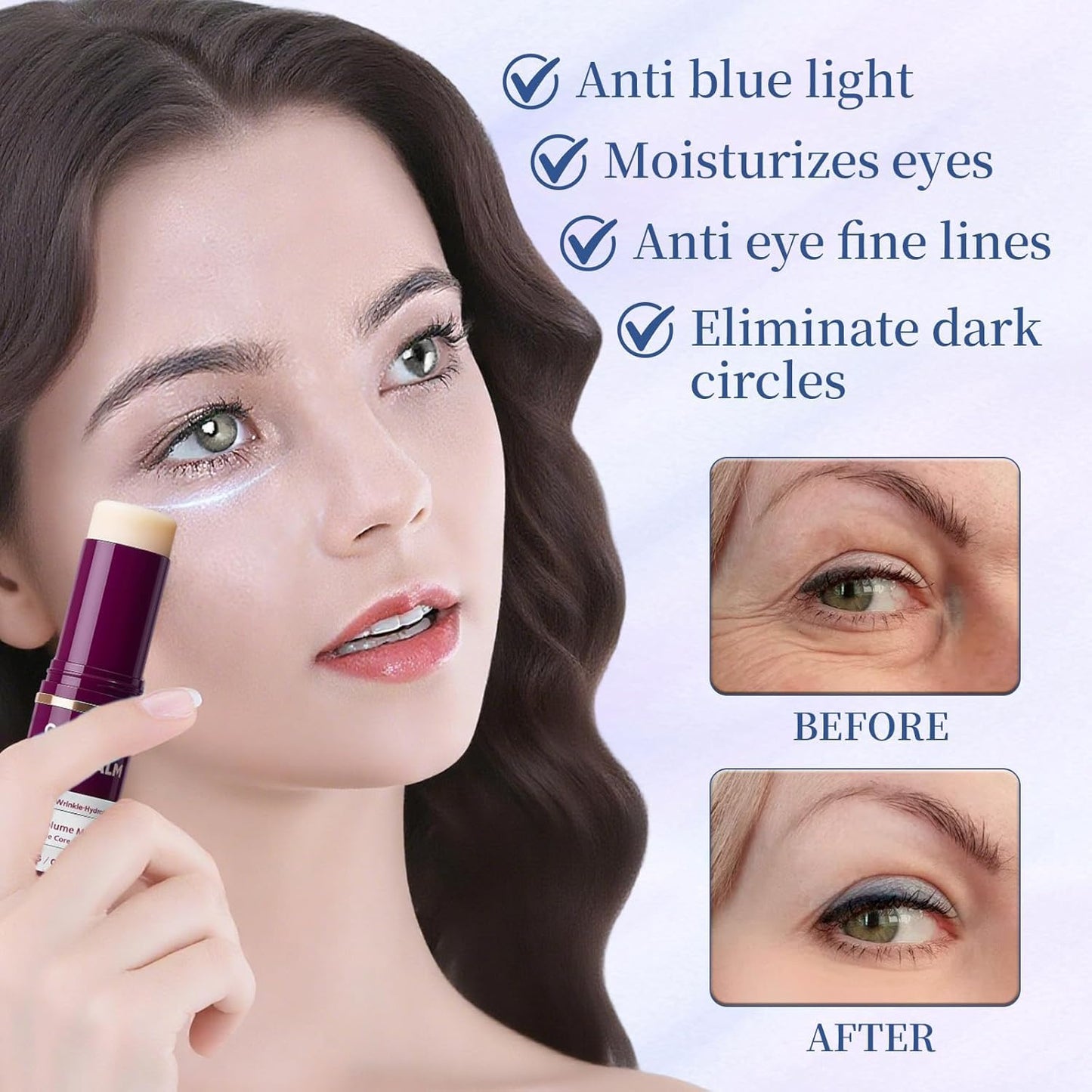 2PCS Calcium Multi Balm – Wrinkle Core Stick with Collagen, Hydrating, Firming & Anti-Aging Moisture for Eyes, Neck & Face, Korean Skincare