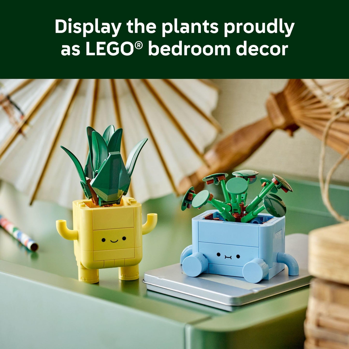 LEGO Icons Botanical Collection Happy Plants Set 10349, Creative Desk or Room Decor for Adults & Kids, Great Christmas Gift or Stocking Stuffer