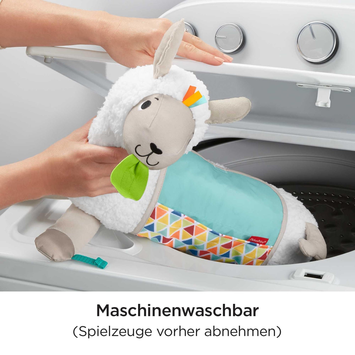 Fisher-Price Baby Toy Grow-with-Me Tummy Time Llama Wedge Support with Mirror, Teether & Rattle for Developmental Play Newborns Ages 0+ Months