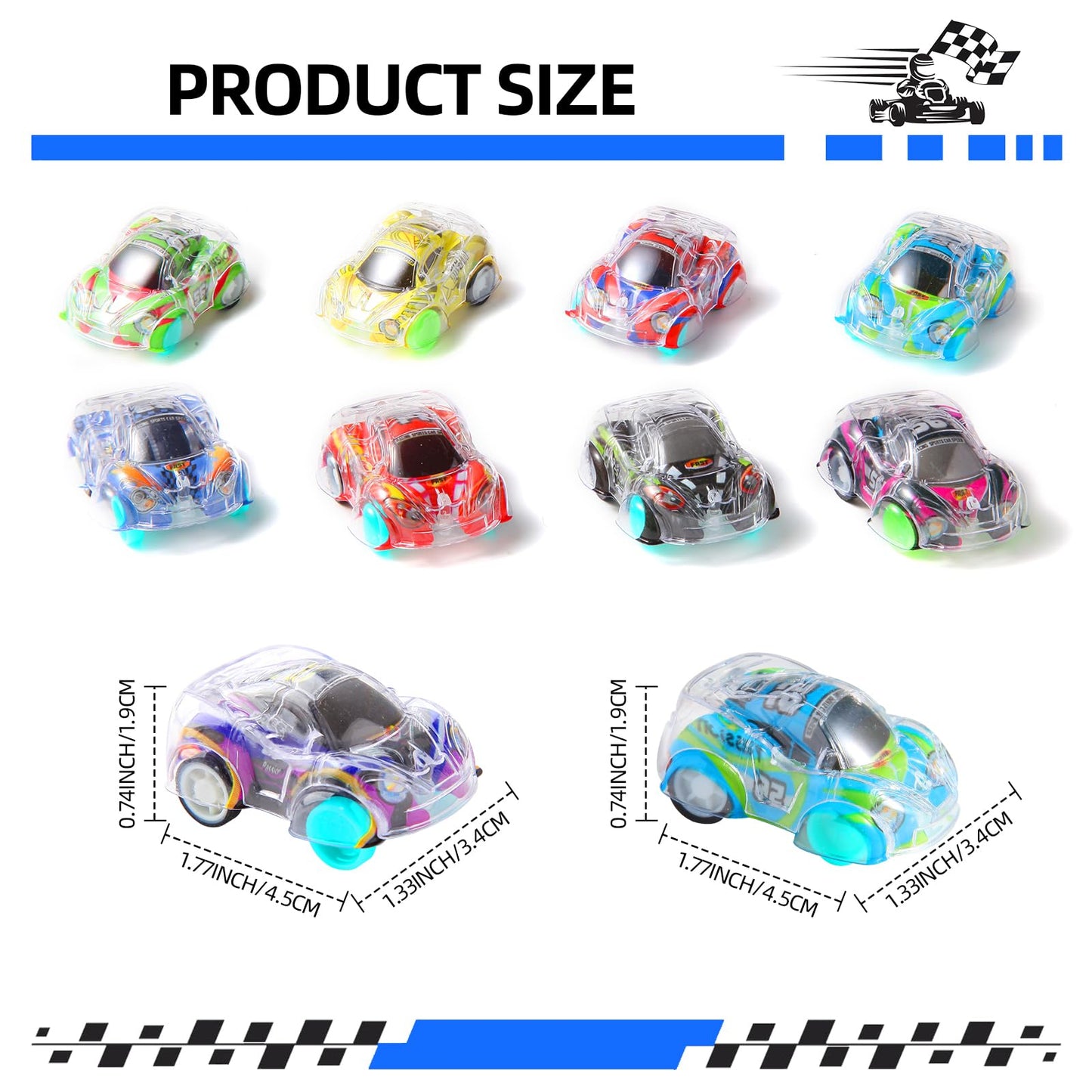 Benzem 50-Piece Mini Pull-Back Cars Set – Bulk Racing Vehicles for Kids, Party Favors, Classroom Prizes, Pinata Fillers & Goodie Bag Toys