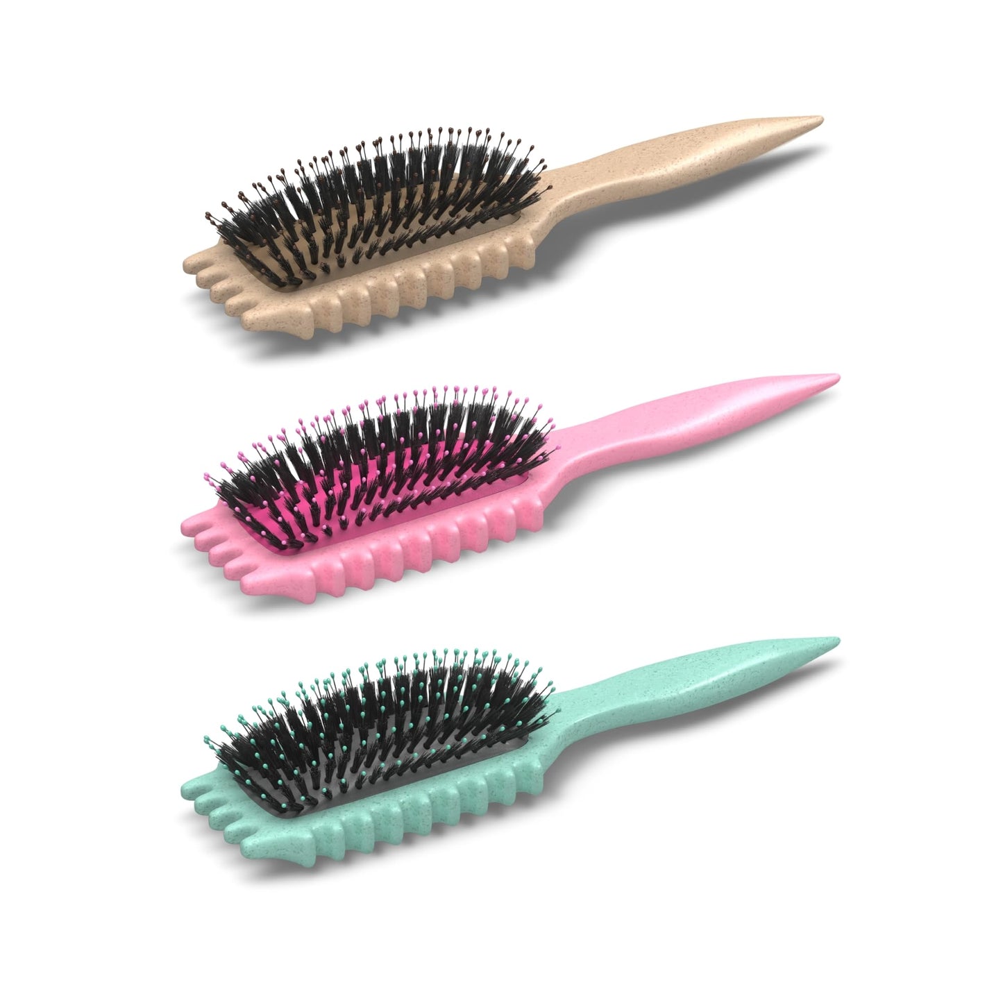 Bounce Curl Define EdgeLift Brush, 5-in-1 Tool for Effortlessly Defined Curls, Waves & Coils, Reduces Frizz - Pink
