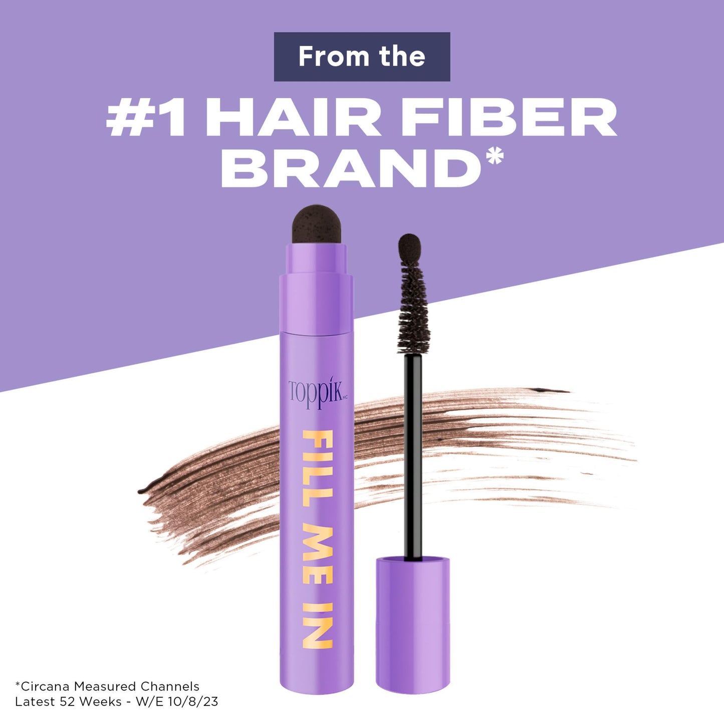 Toppik Fill Me In Hairline Filler, Hair Color Root Touchup, Hair Fibers Wand, Fills In Thinning Hairline, Hair Styling Product, 0.176 oz (5 g), Black