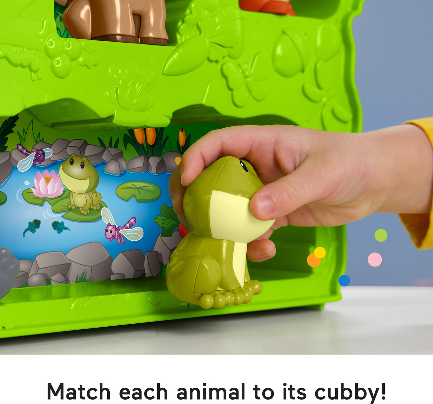 Fisher-Price Little People Toddler Toy Forest Friends Carry Case Playset with Animal Figures for Pretend Play Kids Ages 1+ Years