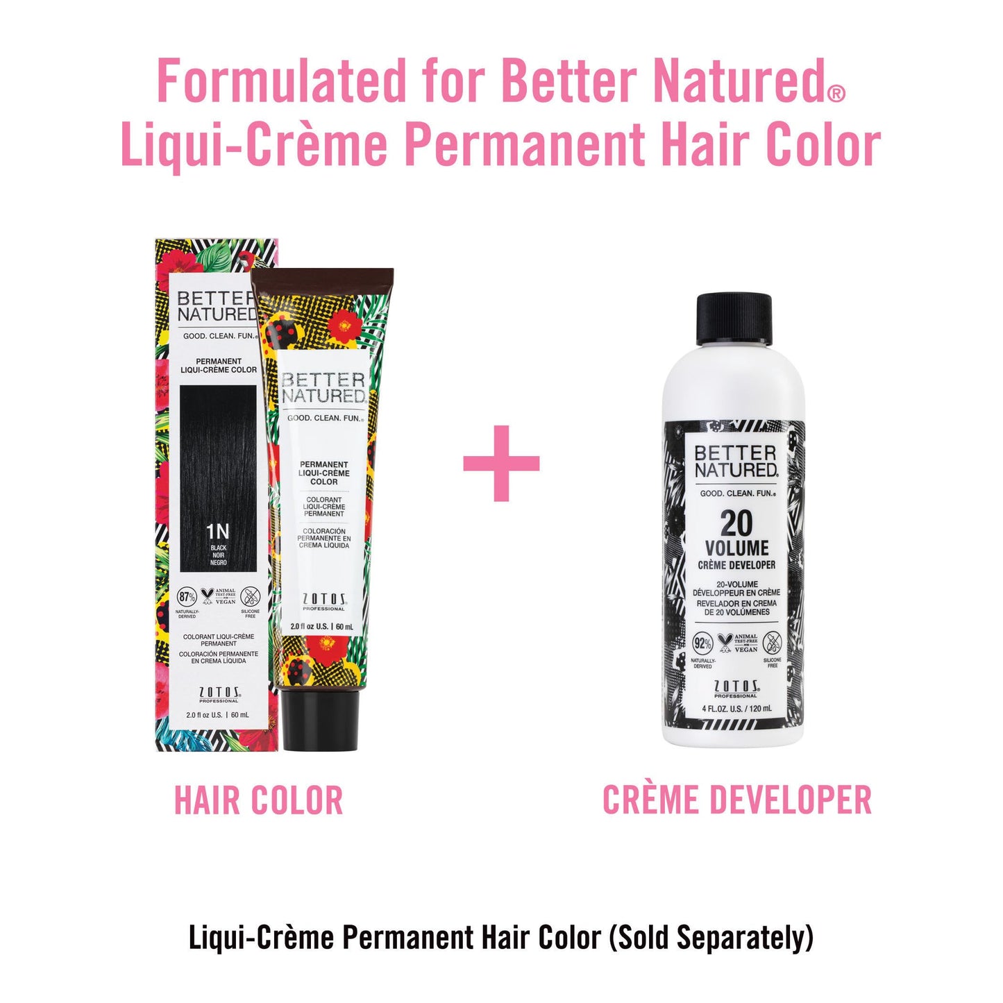 Better Natured 20 Volume Gentle Creme Hair Developer | For Professional Salon Coloring | Lightening & Gray Coverage | Long Lasting Color | 4 Fl Oz