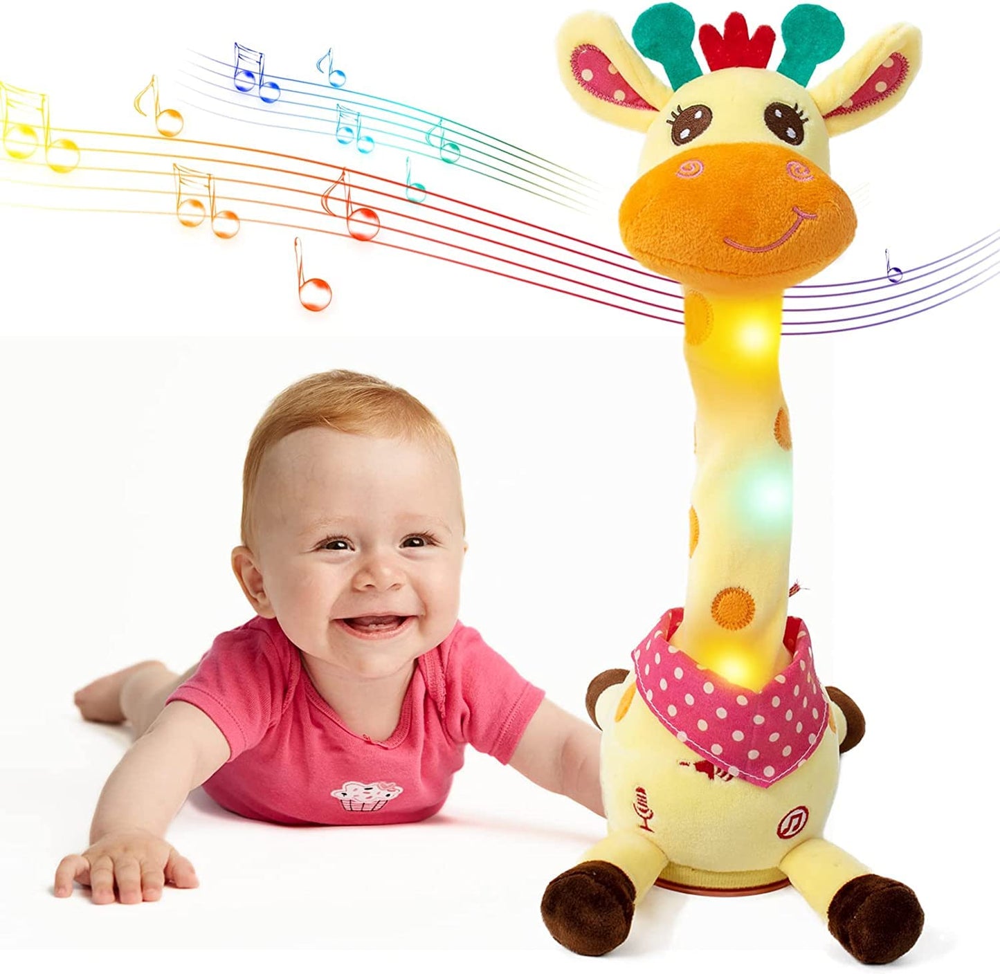 Emoin Dancing Talking Giraffe Toy – Singing, Mimicking & Recording with Adjustable Volume, 10 Songs for Toddlers