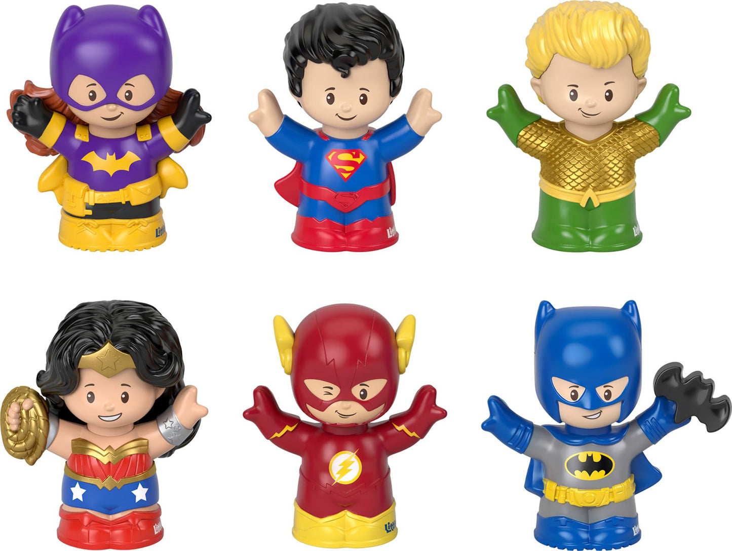 Fisher-Price Little People DC Super Friends Toddler Figure Pack, 6 Crime-Fighting Characters for Pretend Play, 18+ Months