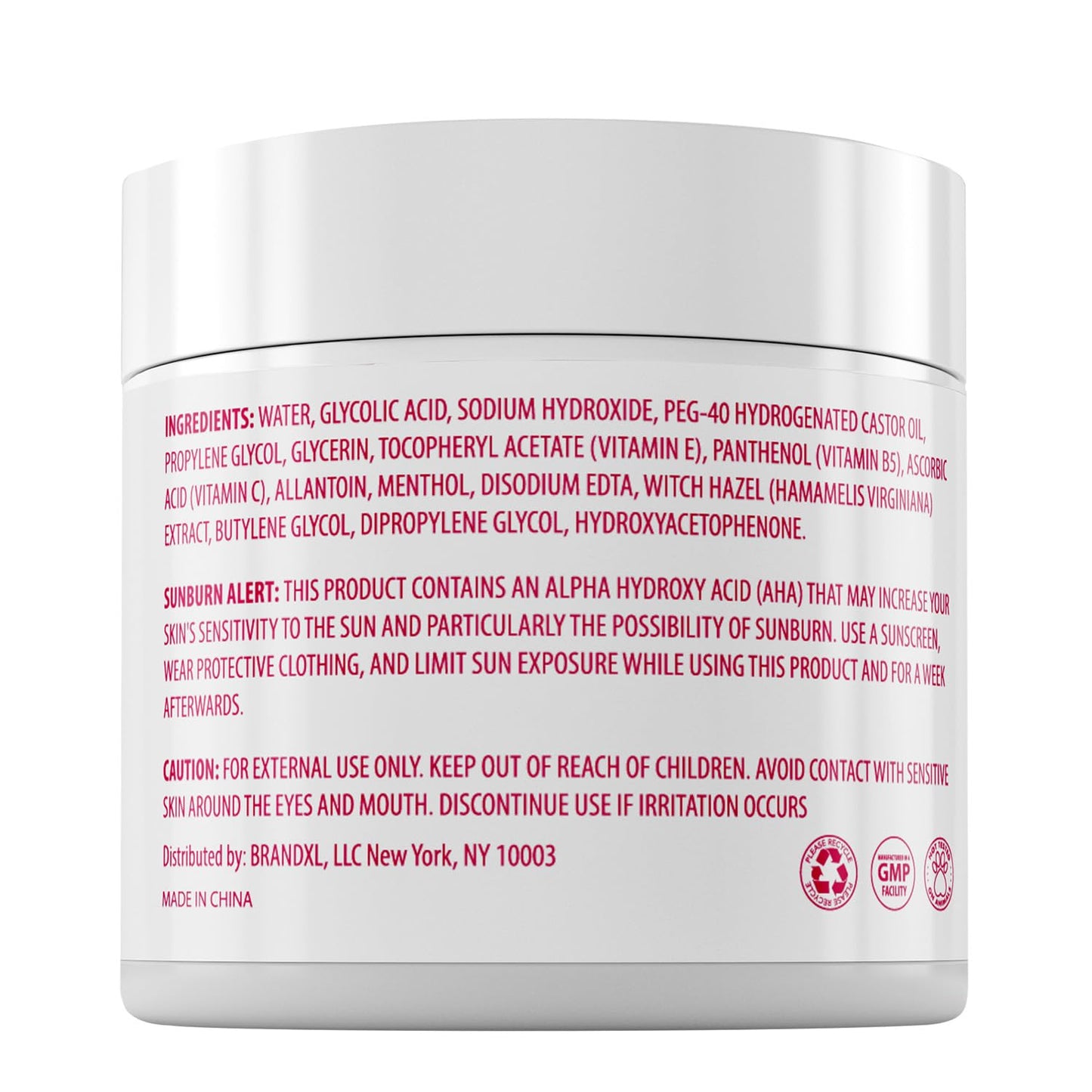 20% Glycolic Acid Face Pads (50) – At-Home Chemical Peel & Exfoliating Pads with Vitamin C for Acne & Brightening Skin